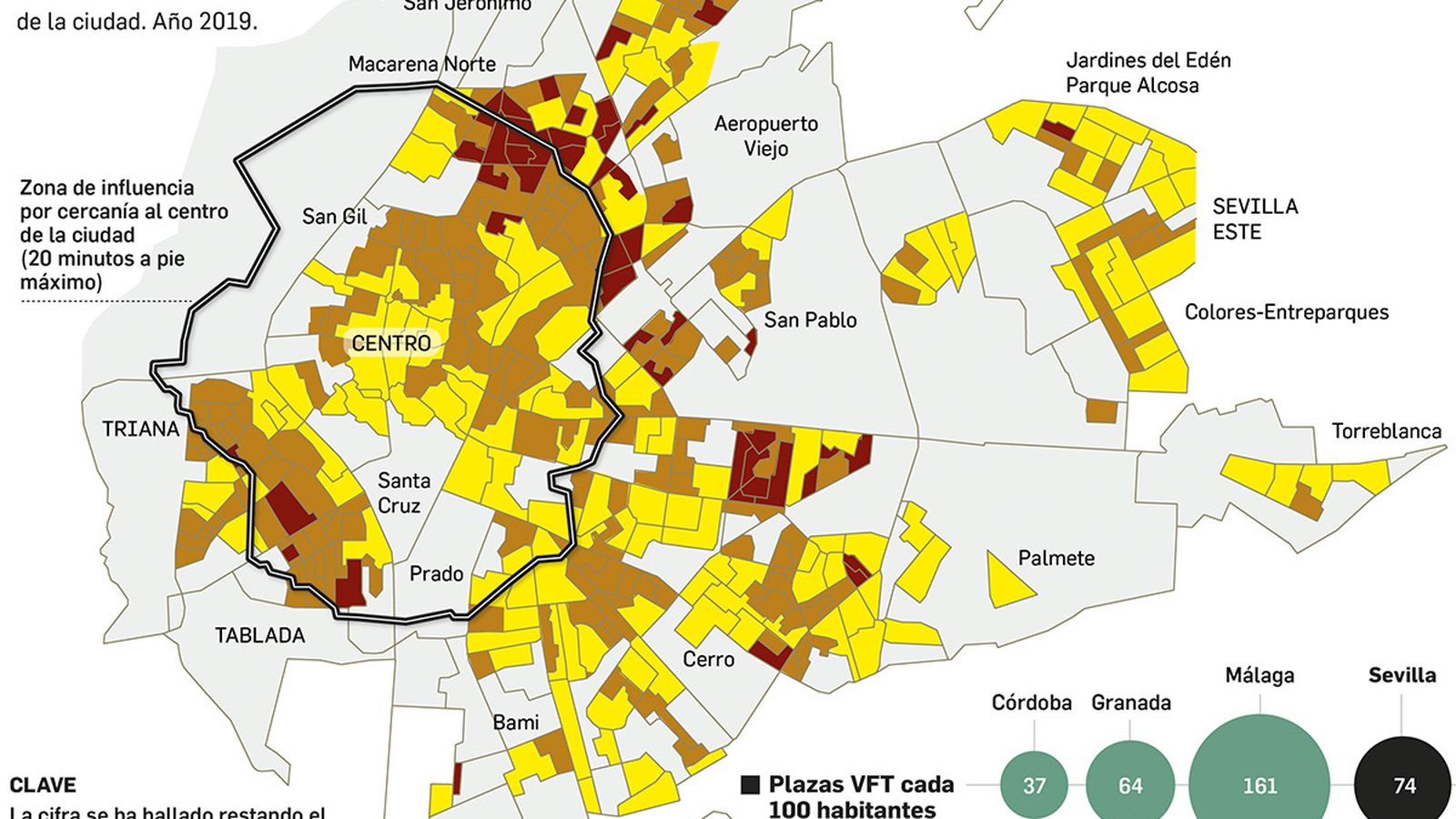 Zonas de expansión detectadas. Fuente: Emvisesa y Junta de Andalucía.