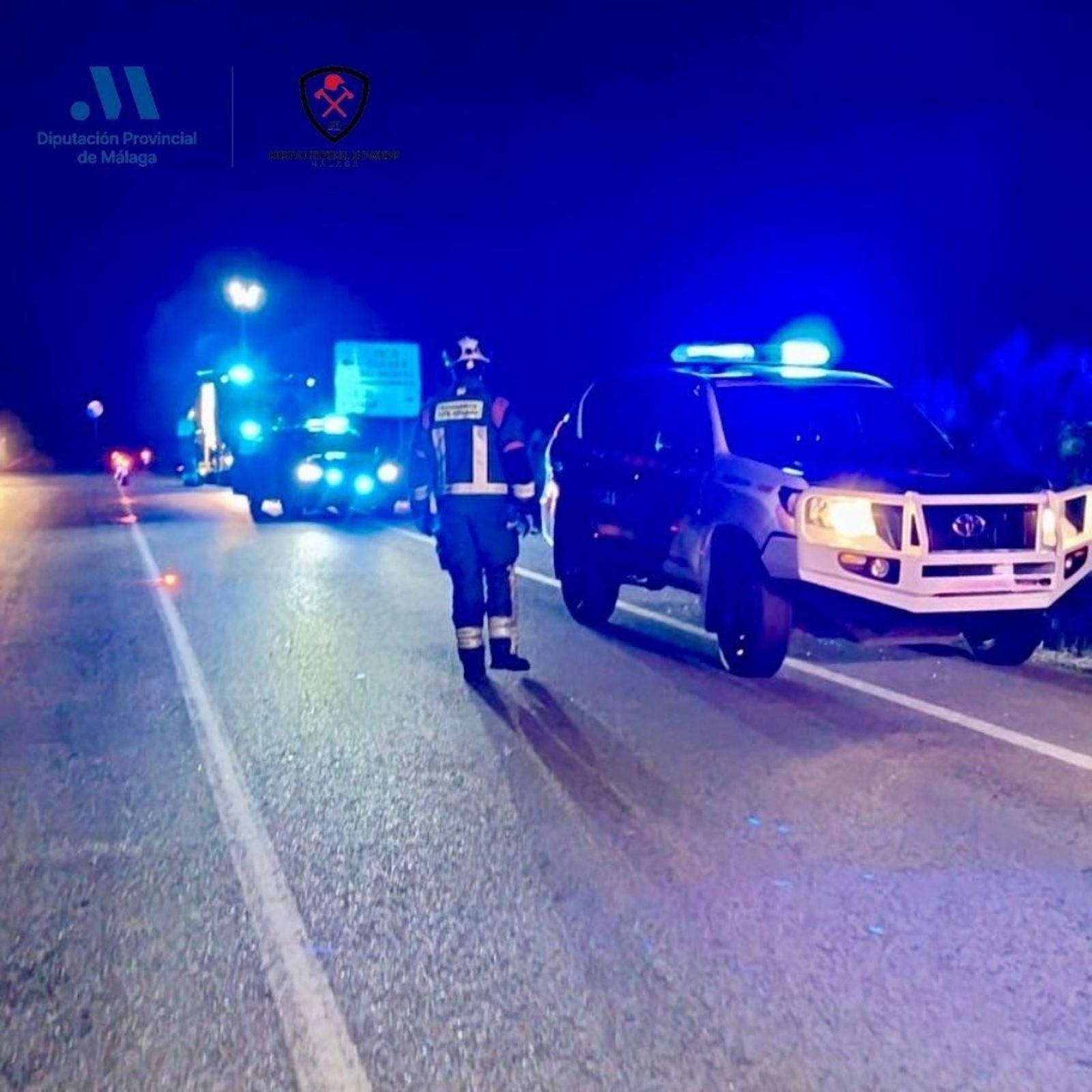 Efectivos en la A-367 en Ronda.