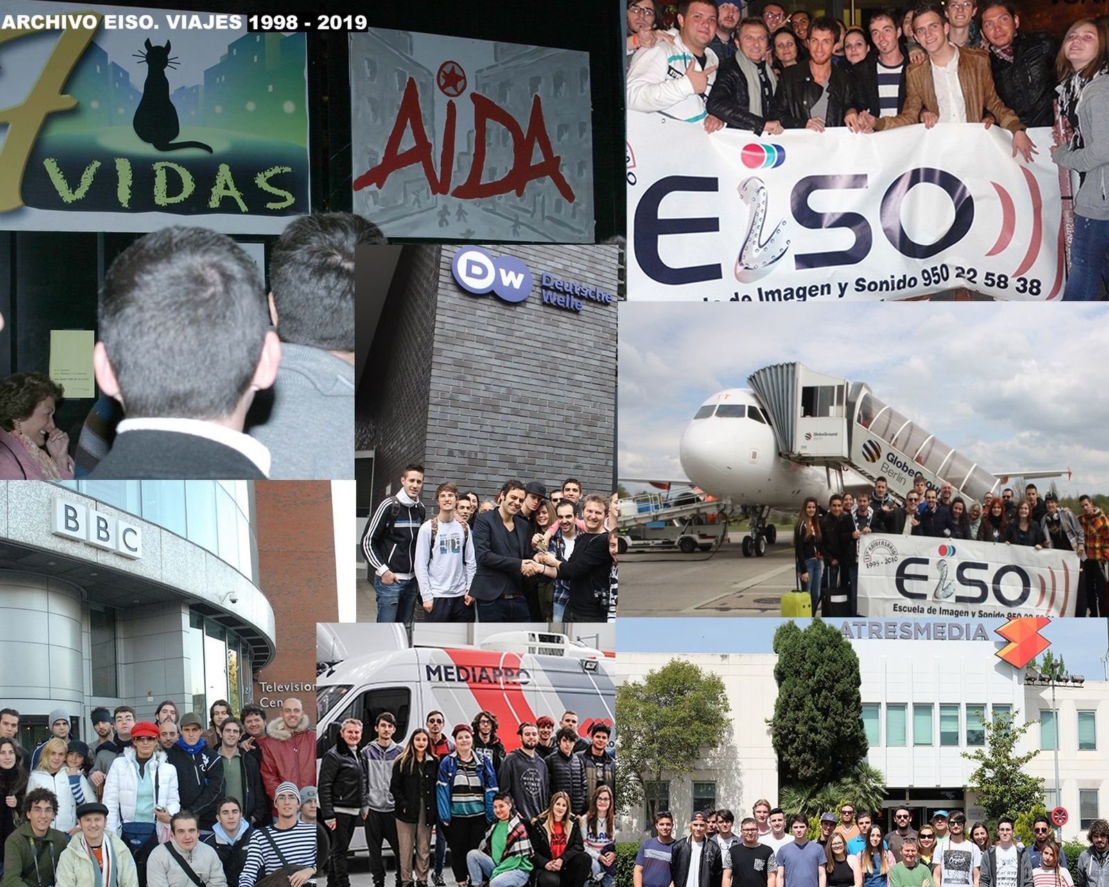 Fotomontaje con algunos de los viajes de los alumnos.