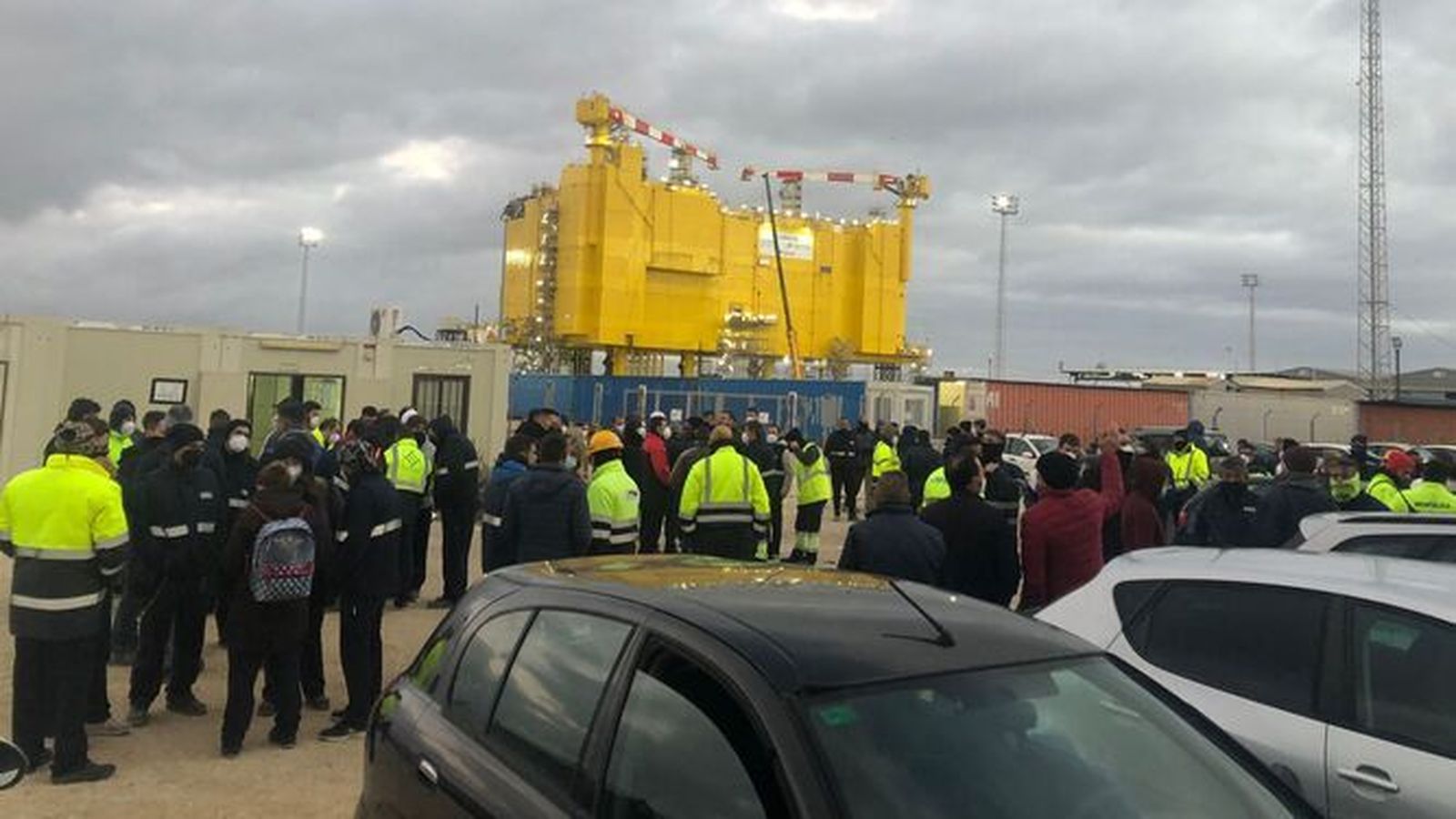 Parte de la plantilla de CYMI durante una concentración