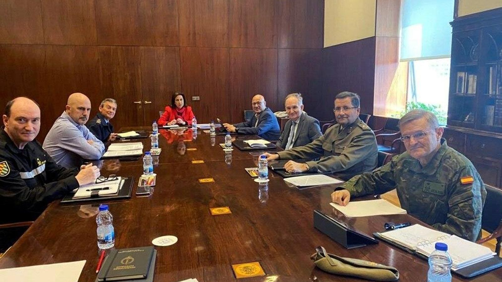 Reunión presidida por la ministra de Defensa, Margarita Robles.