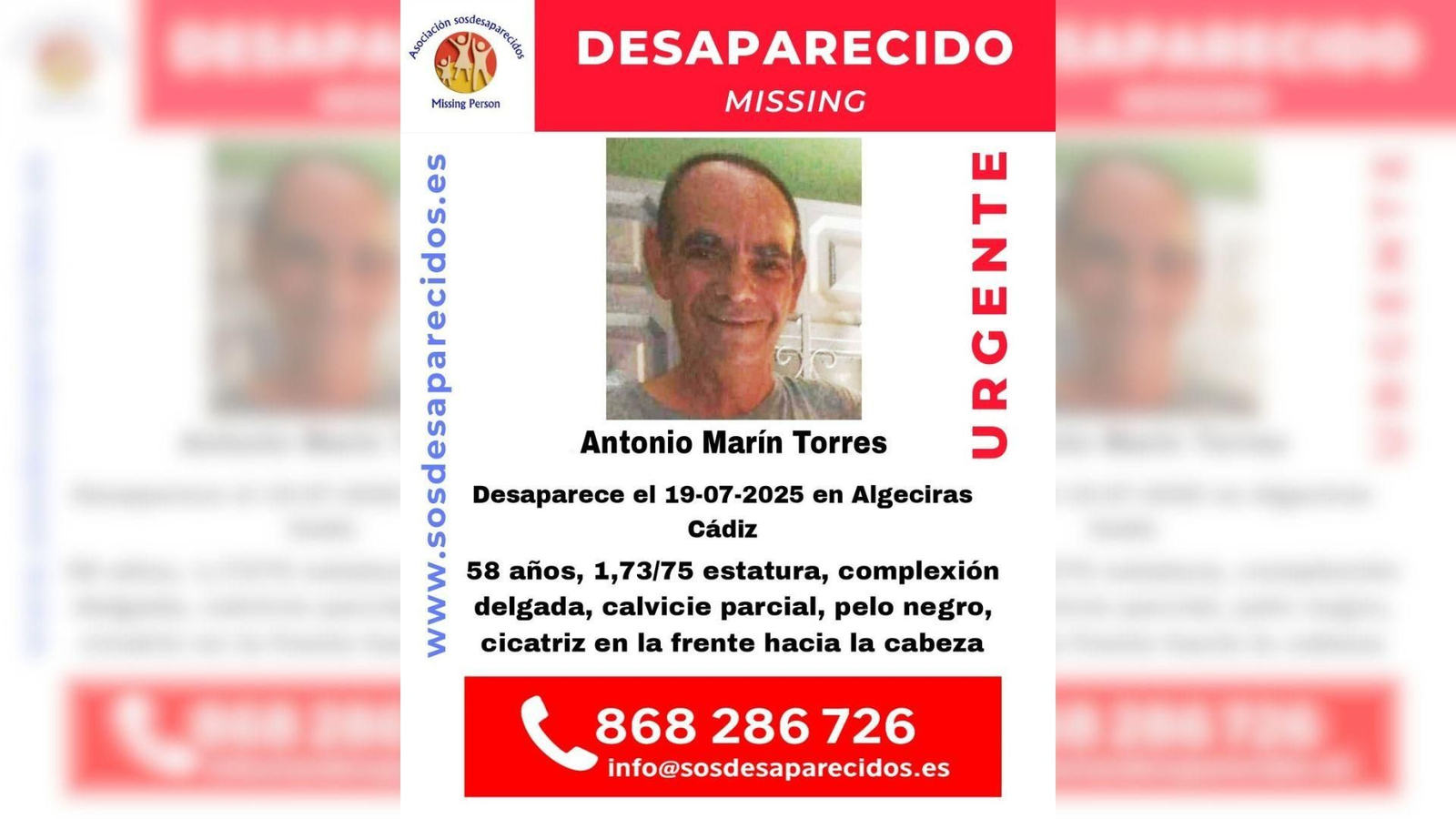 Cartel con la información sobre Antonio Marín.