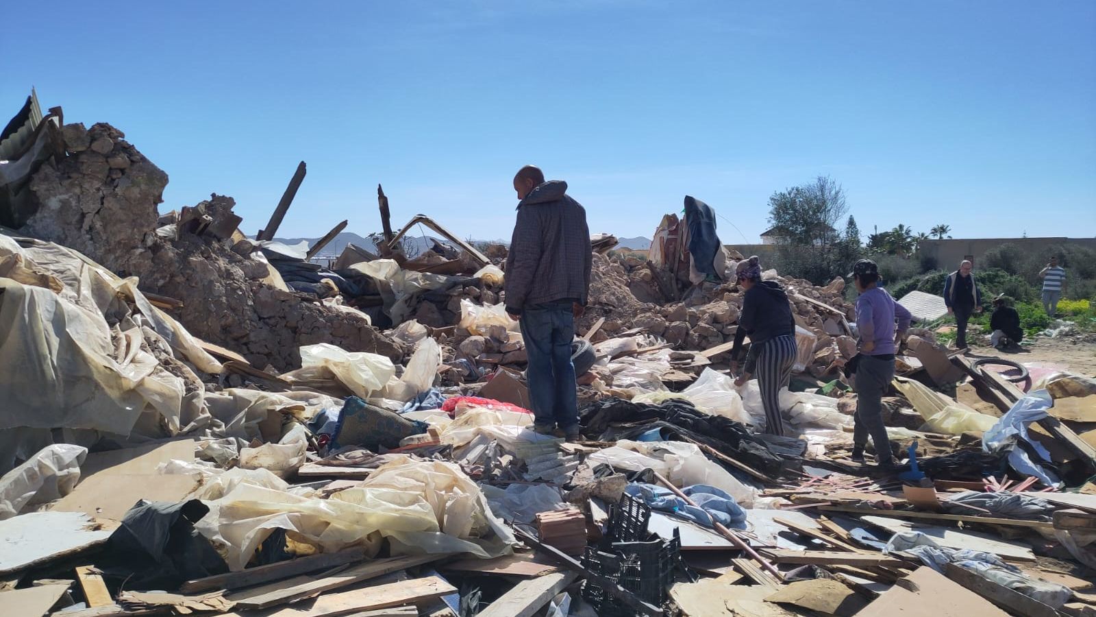 Así ha quedado el asentamiento demolido por el Ayuntamiento de Níjar.