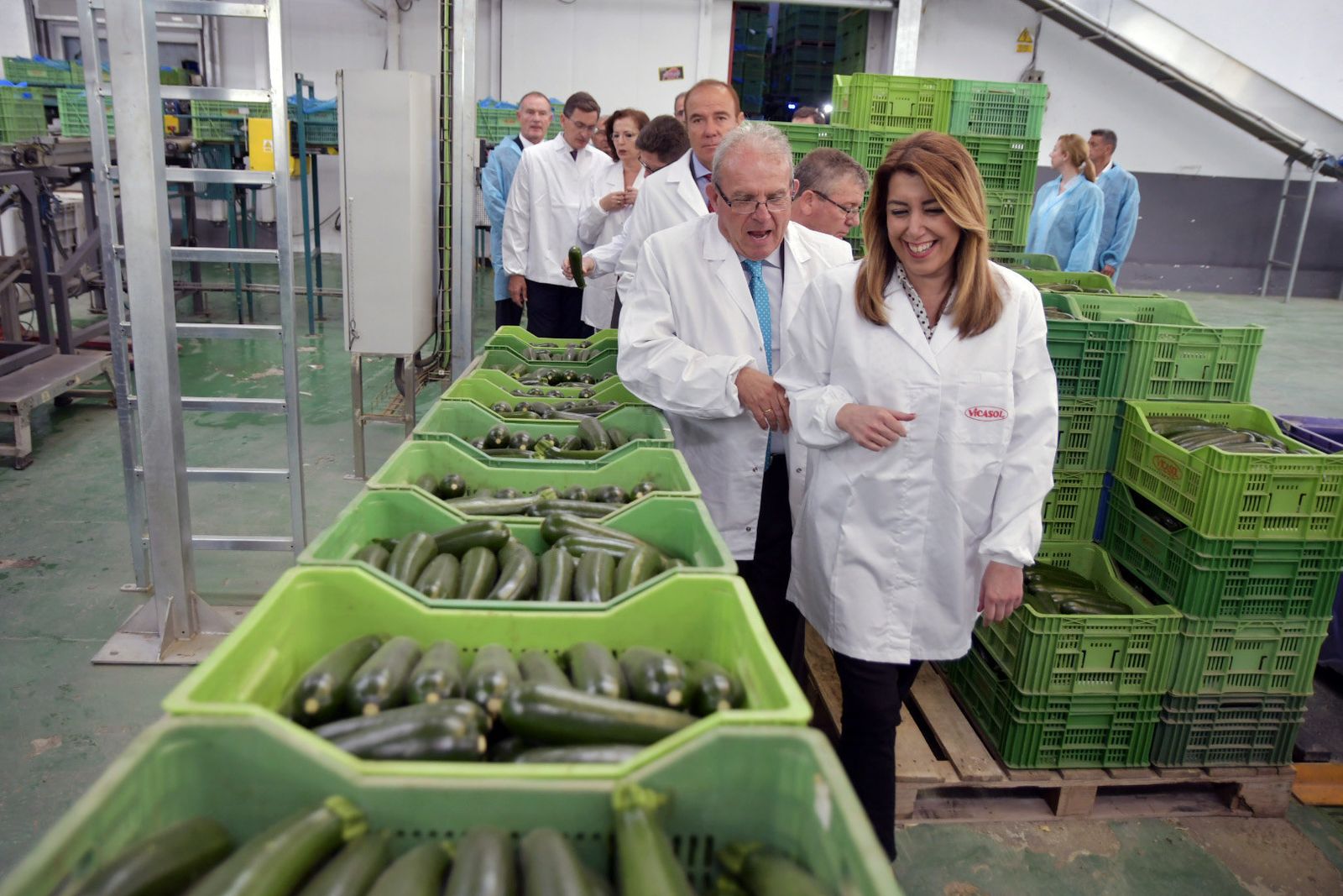 Susana Díaz, en una visita reciente a la cooperativa almeriense Vicasol.