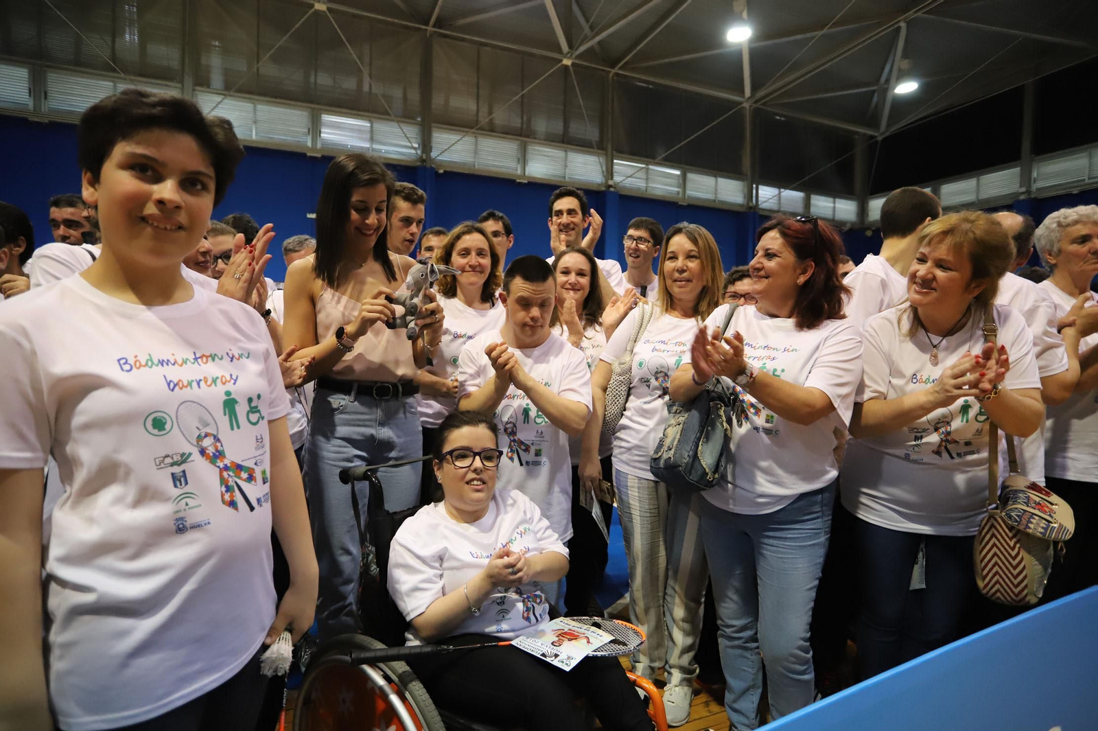 Imágenes de Carolina Marín en el Palacio de deportes, con la asociación Inclusivo, que ella misma Amadrina