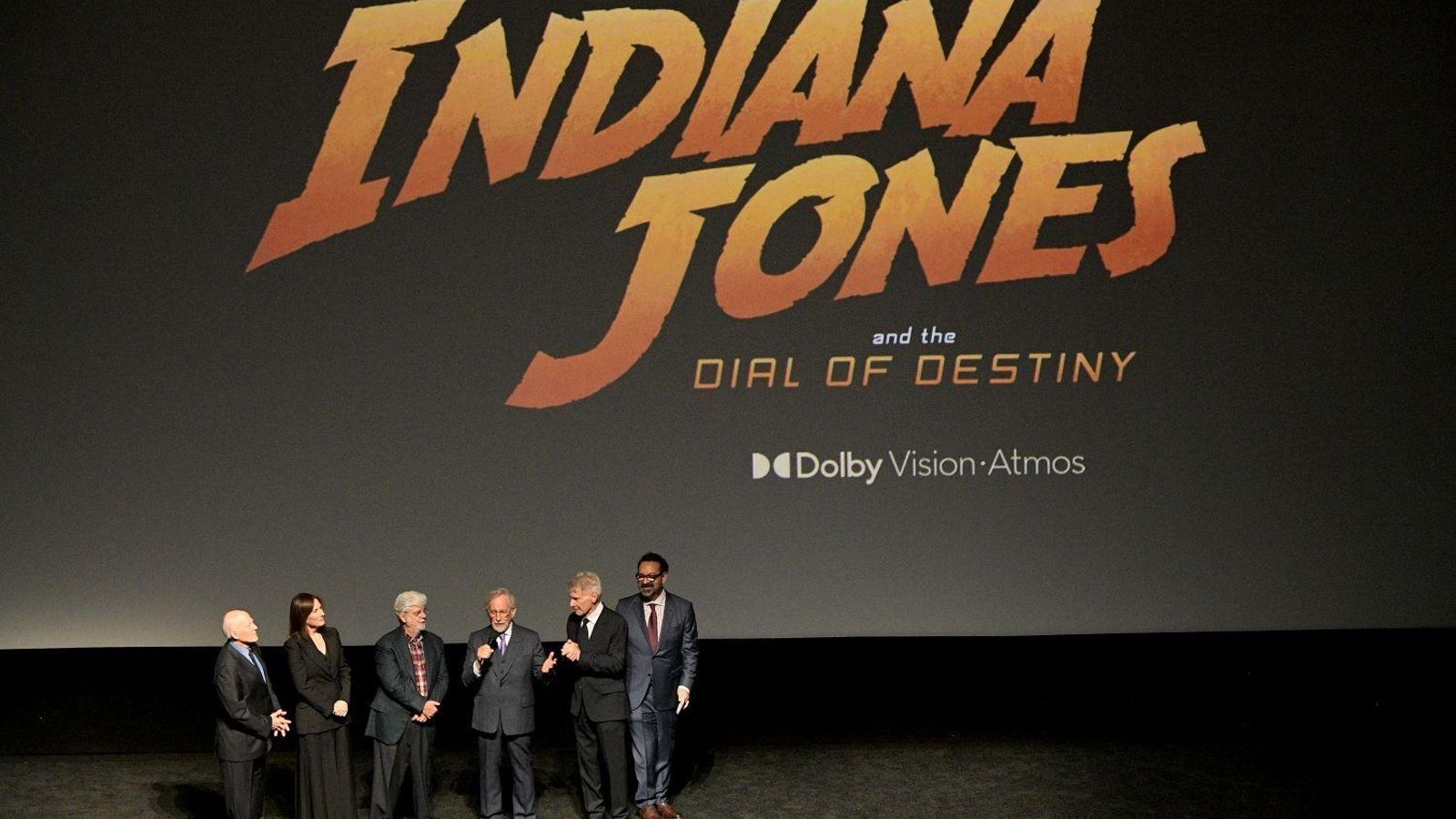 Indiana Jones y El Dial del Destino | Frank Marshall, Kathleen Kennedy, George Lucas, Steven Spielberg, Harrison Ford y James Mangold, en el estreno en Los Ángeles. Indiana Jones y El Dial del Destino | Frank Marshall, Kathleen Kennedy, George Lucas, Steven Spielberg, Harrison Ford y James Mangold, en el estreno en Los Ángeles.