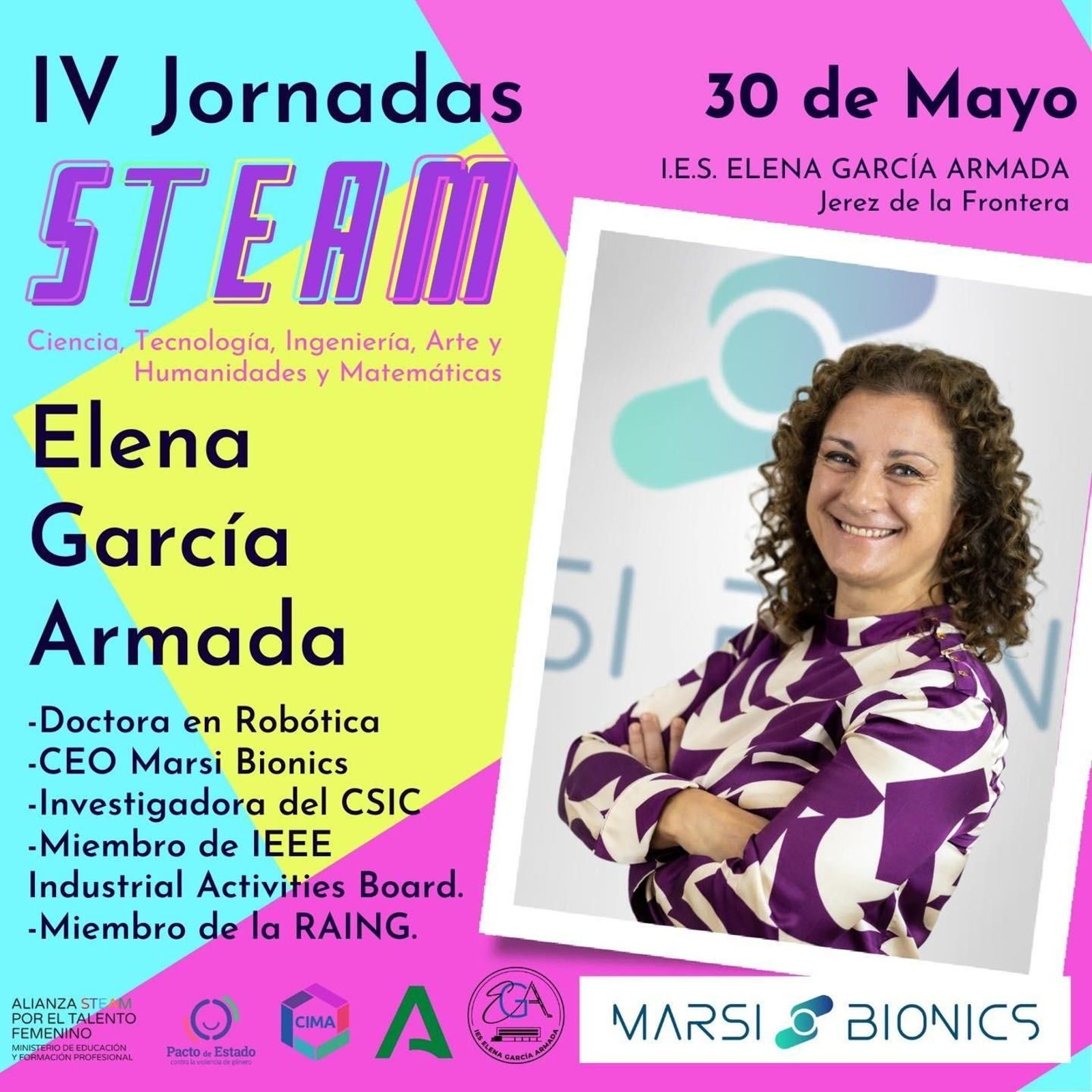 Imagen de la ficha de la ponente Elena García Armada en la IV Jornada Steam