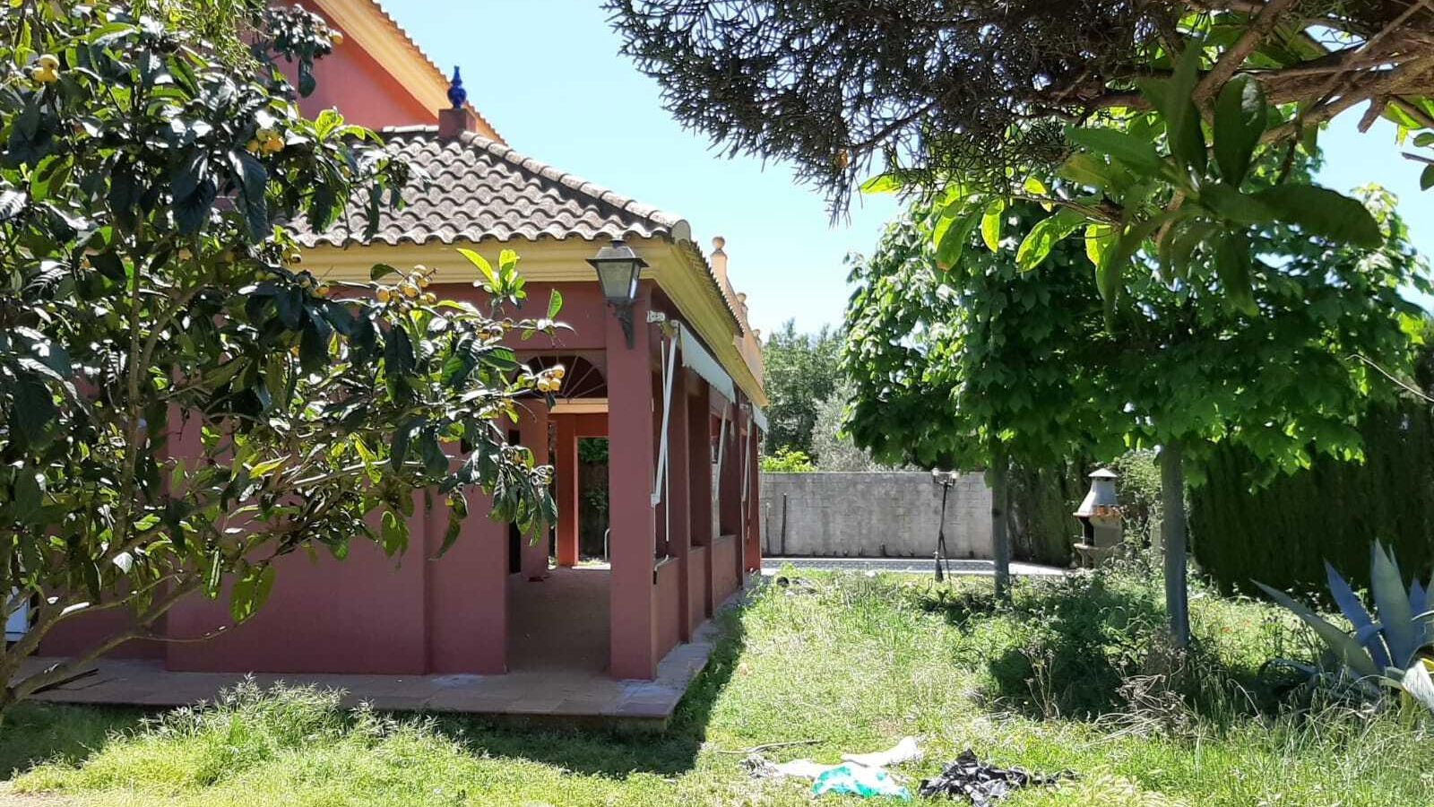 Estado actual del jardín del chalé ocupado de Francisco y Macarena.