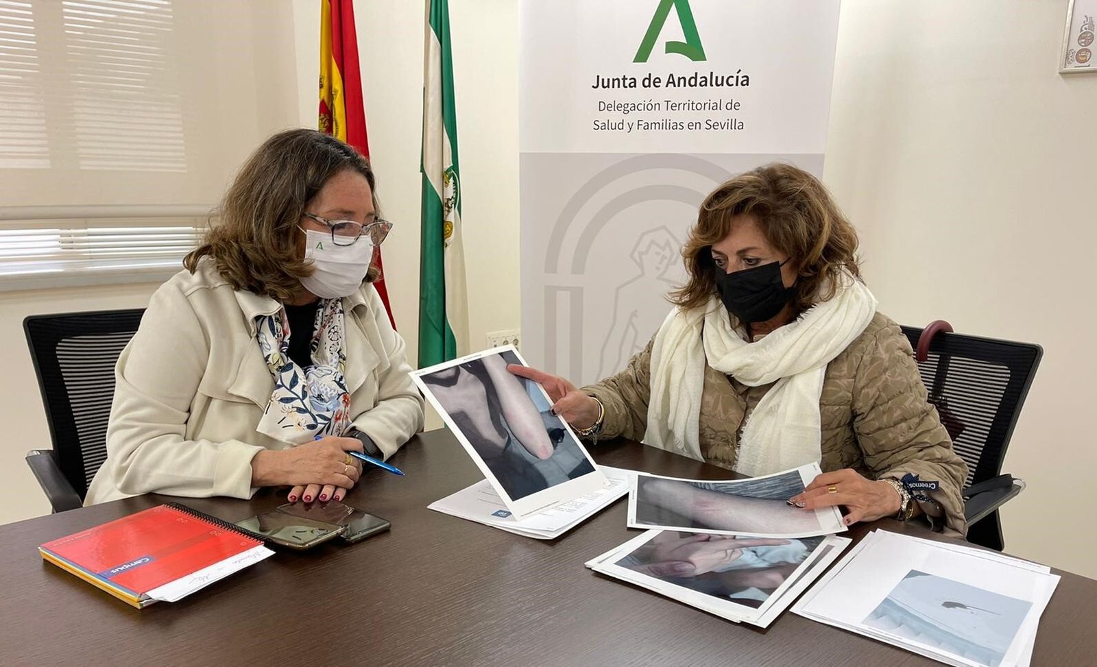 La portavoz del PP en el Ayuntamiento de San Juan, María Luisa Moya, traslada los hechos a la delegada territorial, Regina Serrano.