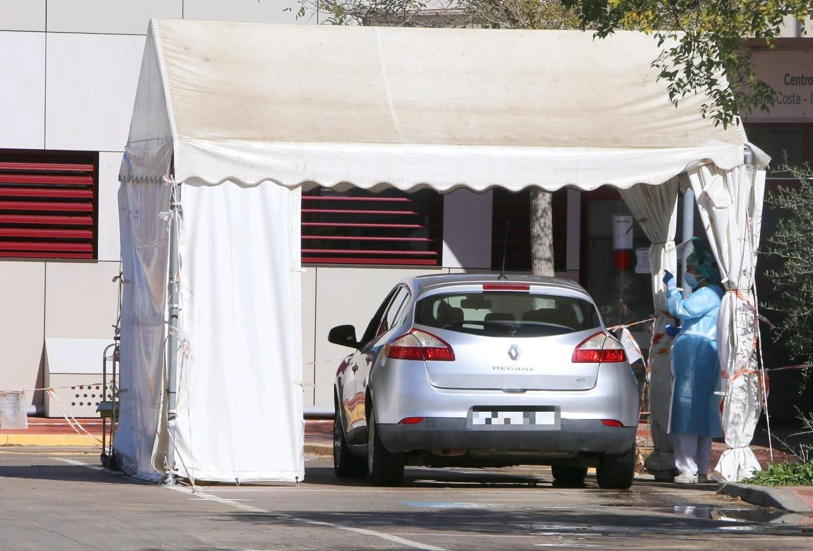Punto de realización de pruebas Covid del centro de salud de Los Gallos, en una imagen de archivo.