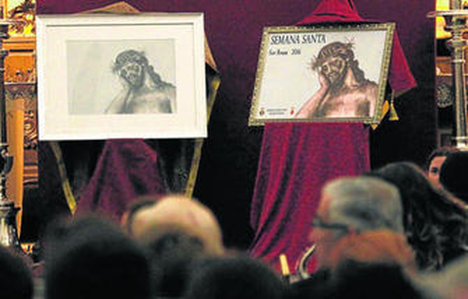 Un momento de la presentación del cartel de la Semana Santa 2016 de San Roque, anoche.