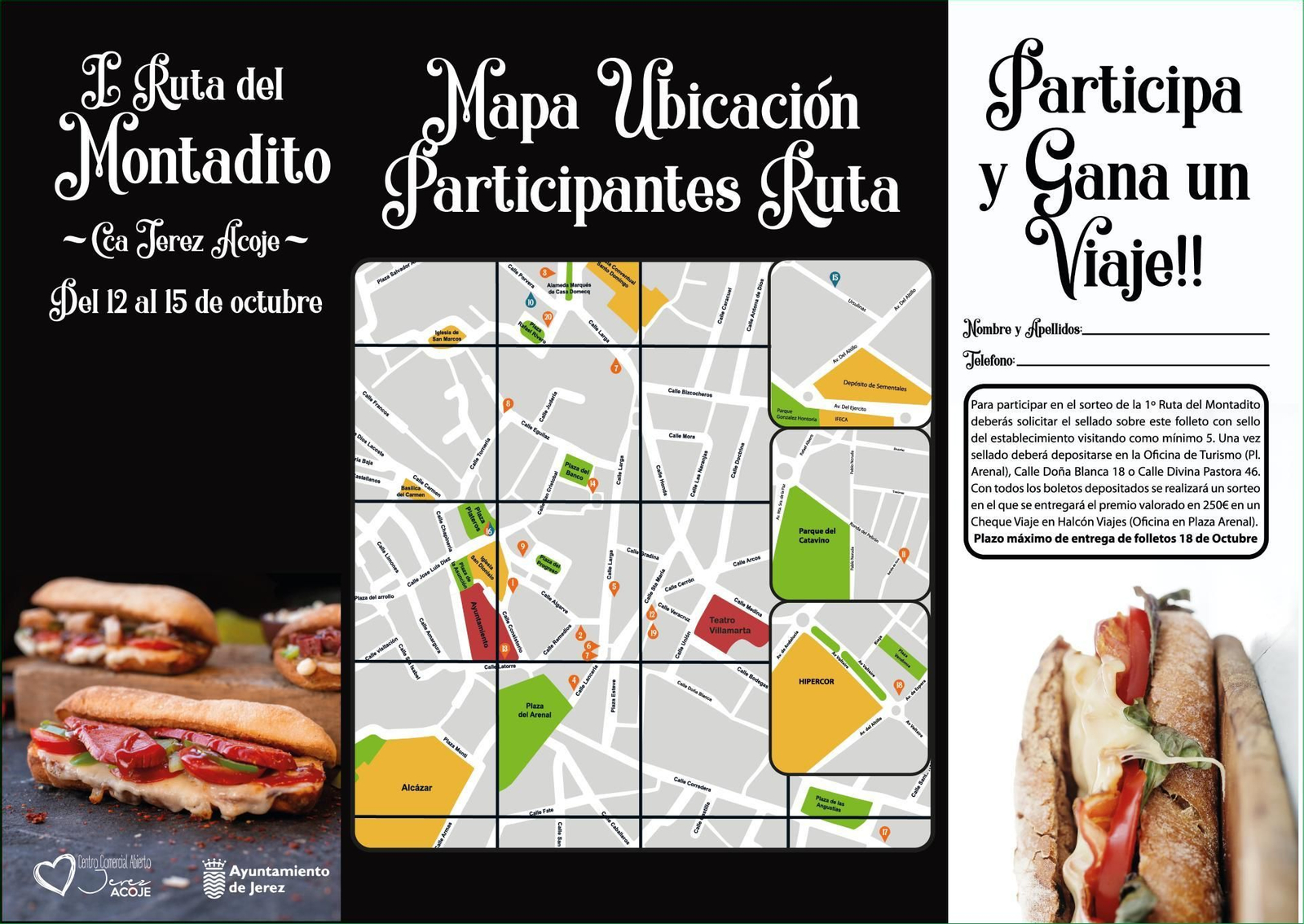 Bares que participan en la 'I Ruta del Montadito' de Acoje.