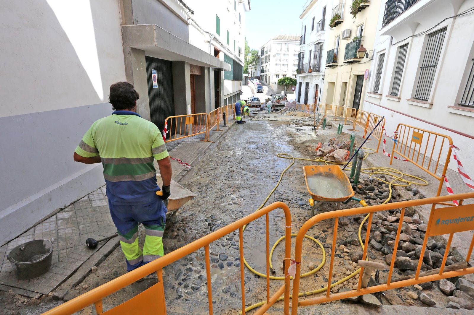 Obras en Jerez, cambio de pavimento en calles del centro