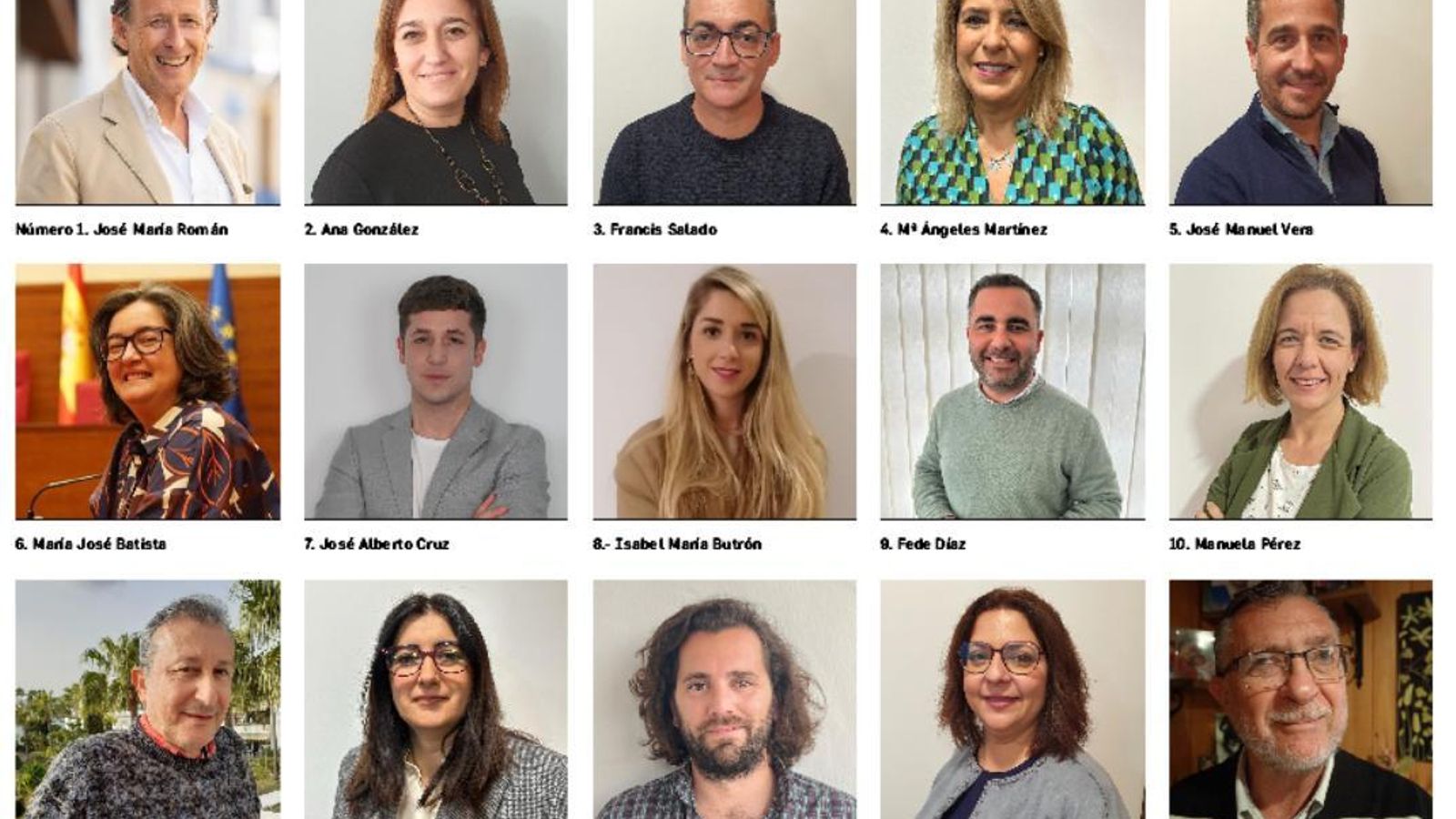 Los 10 primeros de la lista del PSOE de Chiclana.