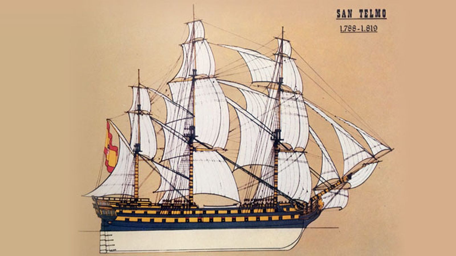 Interpretación de Berenguer del navío 'San Telmo', construido en El Ferrol