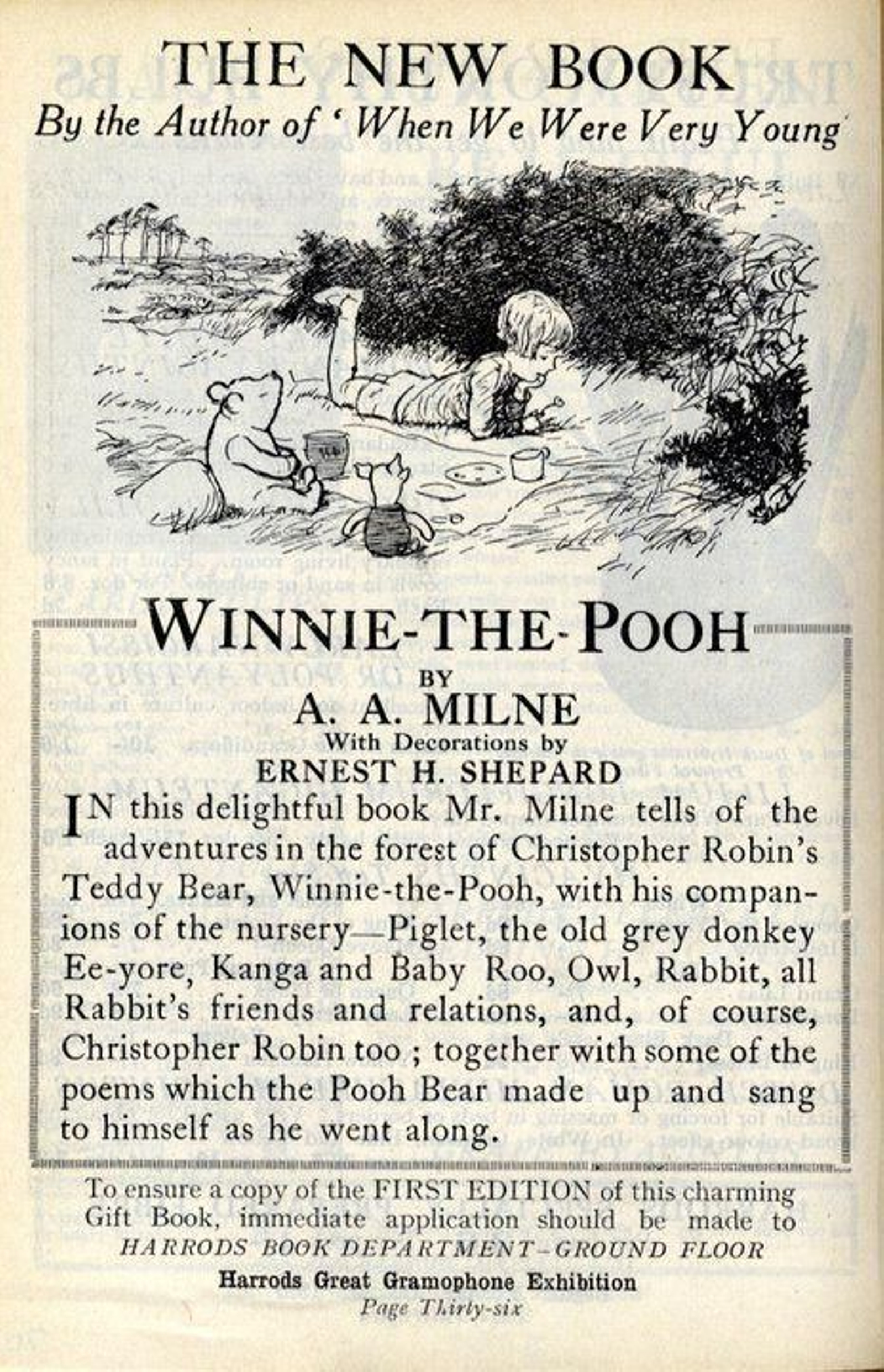 Primeras historias de Winnie The Pooh, en los años 30.