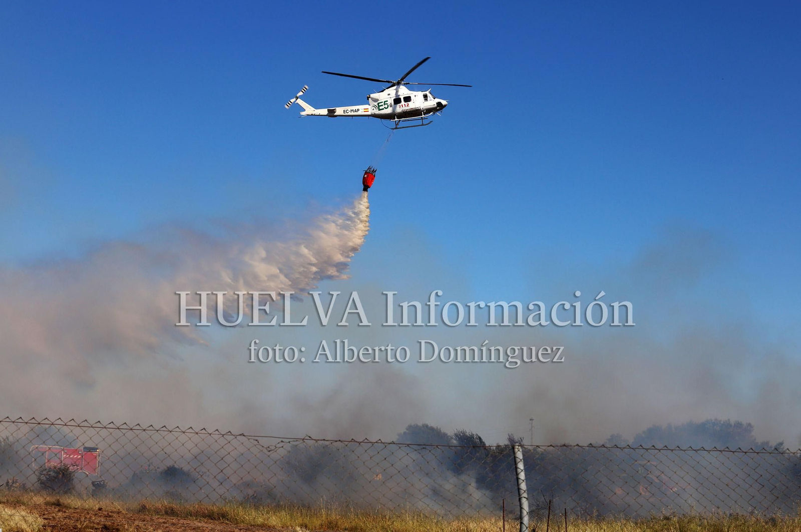 Imágenes del incendio en Doñana