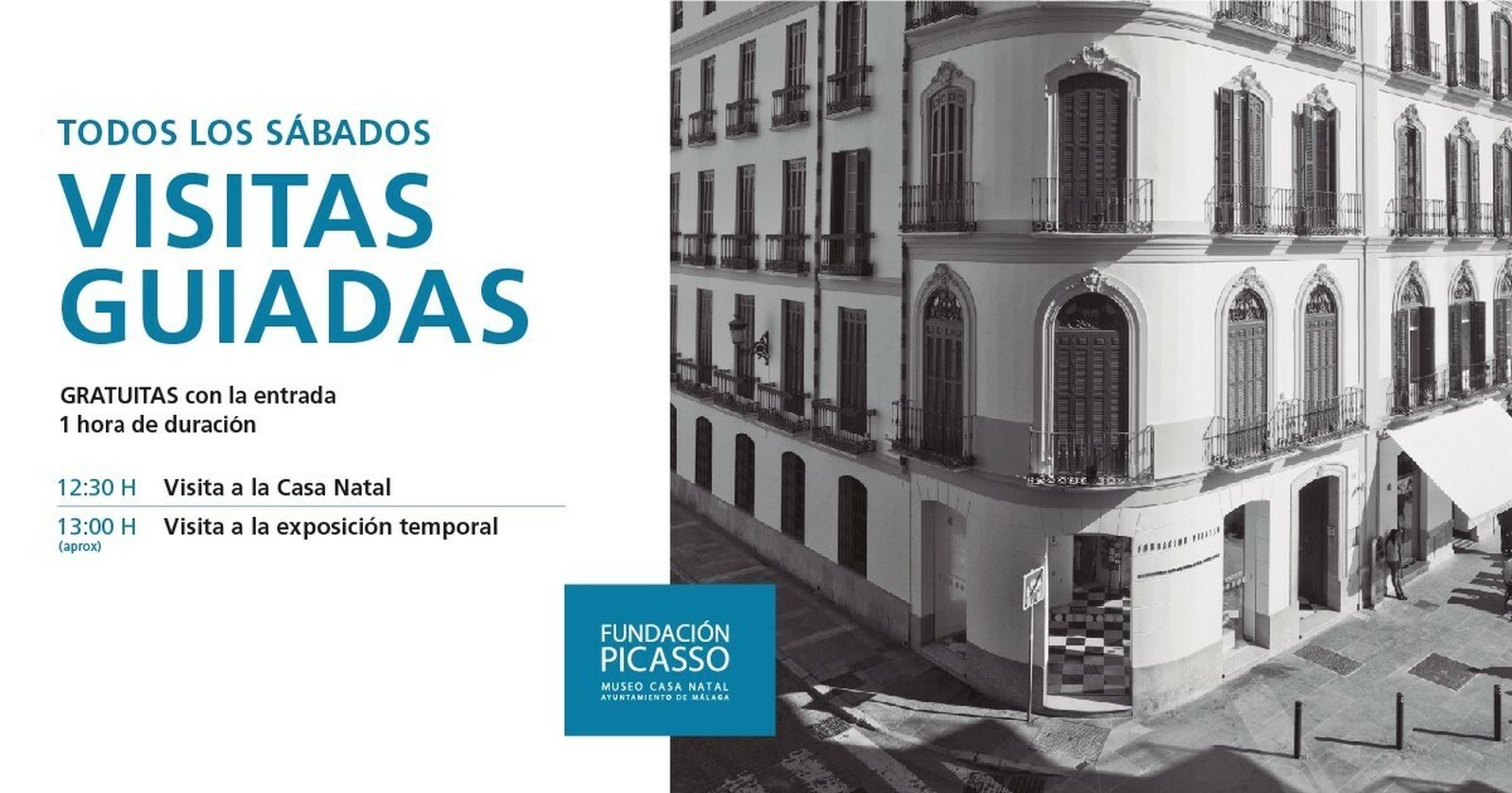 Cartel promocional de las visitas guiadas en la Casa Natal de Picasso