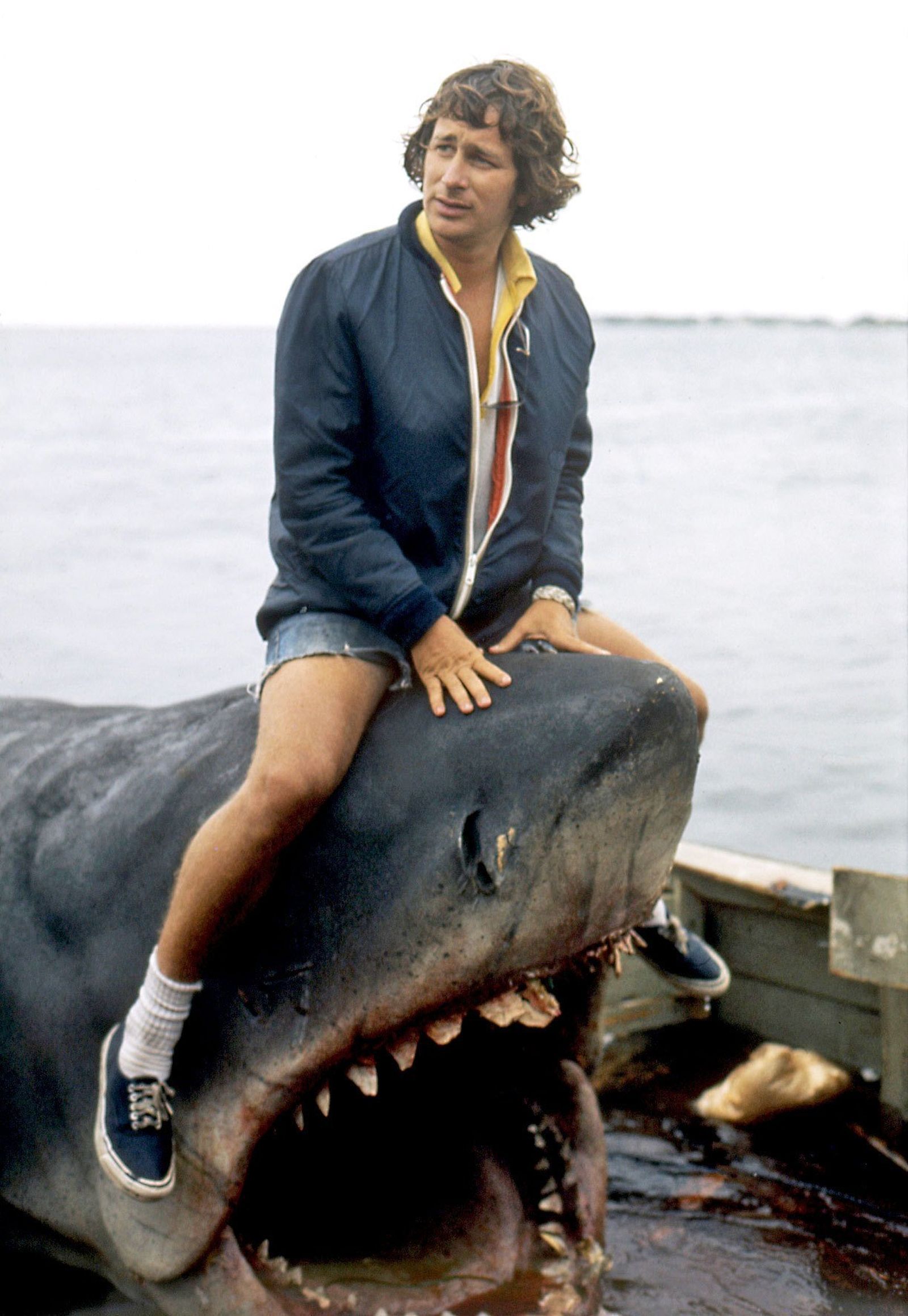 Spielberg en el rodaje de 'Tiburón'.