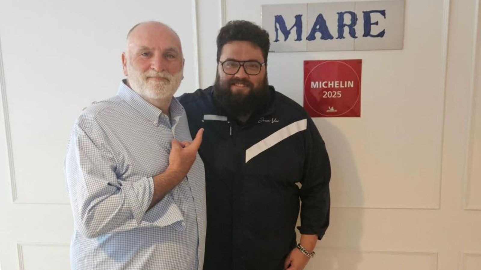 El chef José Andrés y Juan Viu, durante su visita al restaurante Mare, a principios de noviembre.