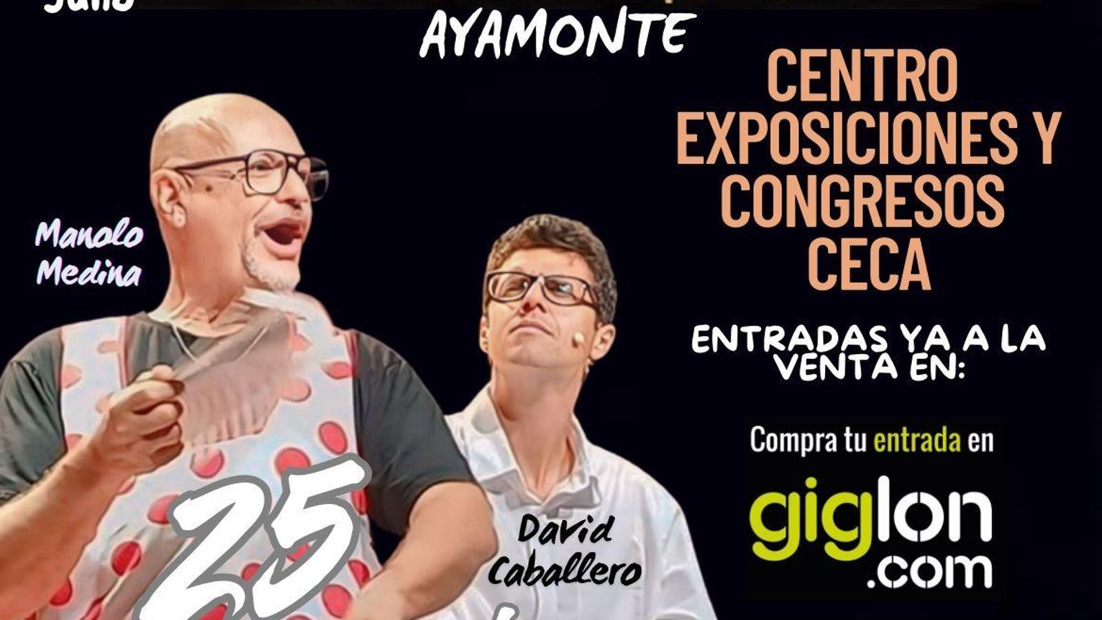 Cartel del espectáculo 'Dos hombres solos sin punto com... ni ná'. Cartel del espectáculo 'Dos hombres solos sin punto com... ni ná'.