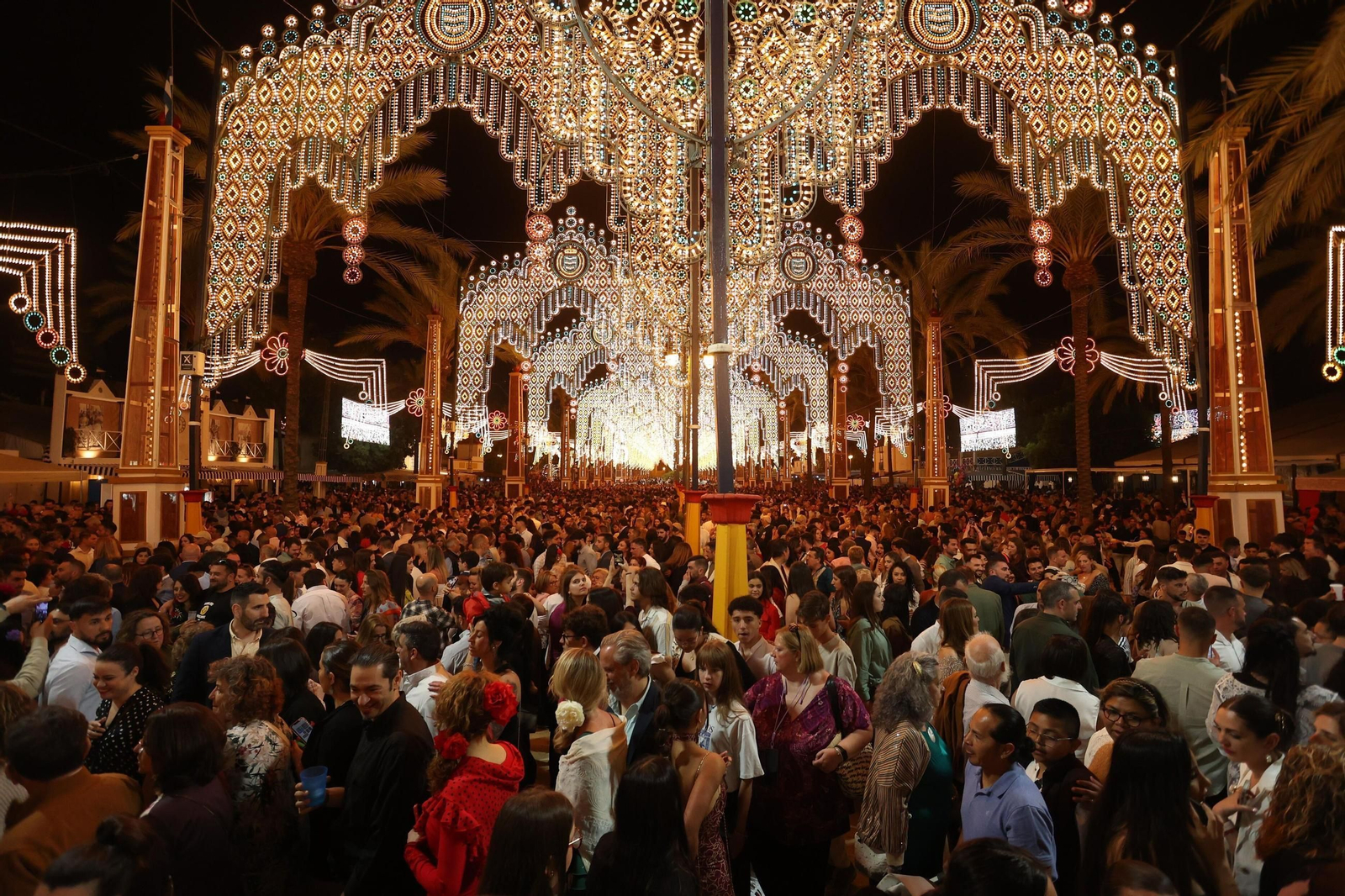 Imagen del alumbrado de esta pasada edición de la Feria del Caballo.