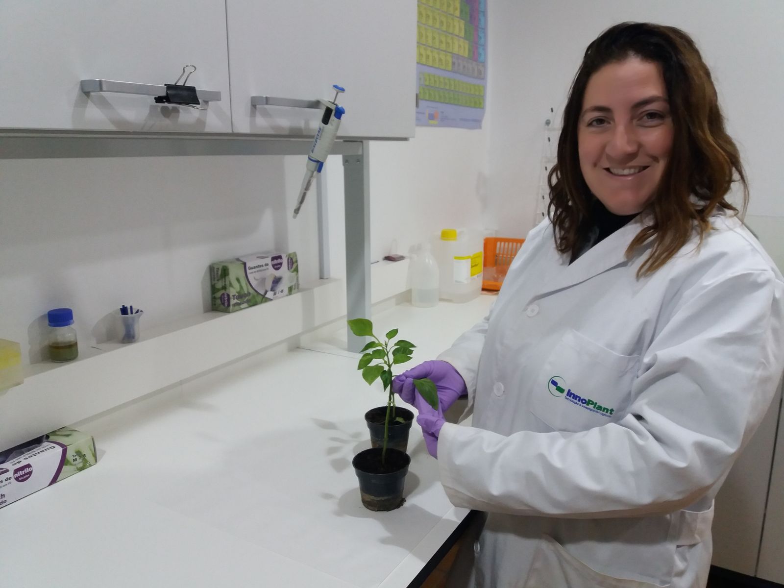 Eva Sánchez Rodríguez, en su laboratorio.