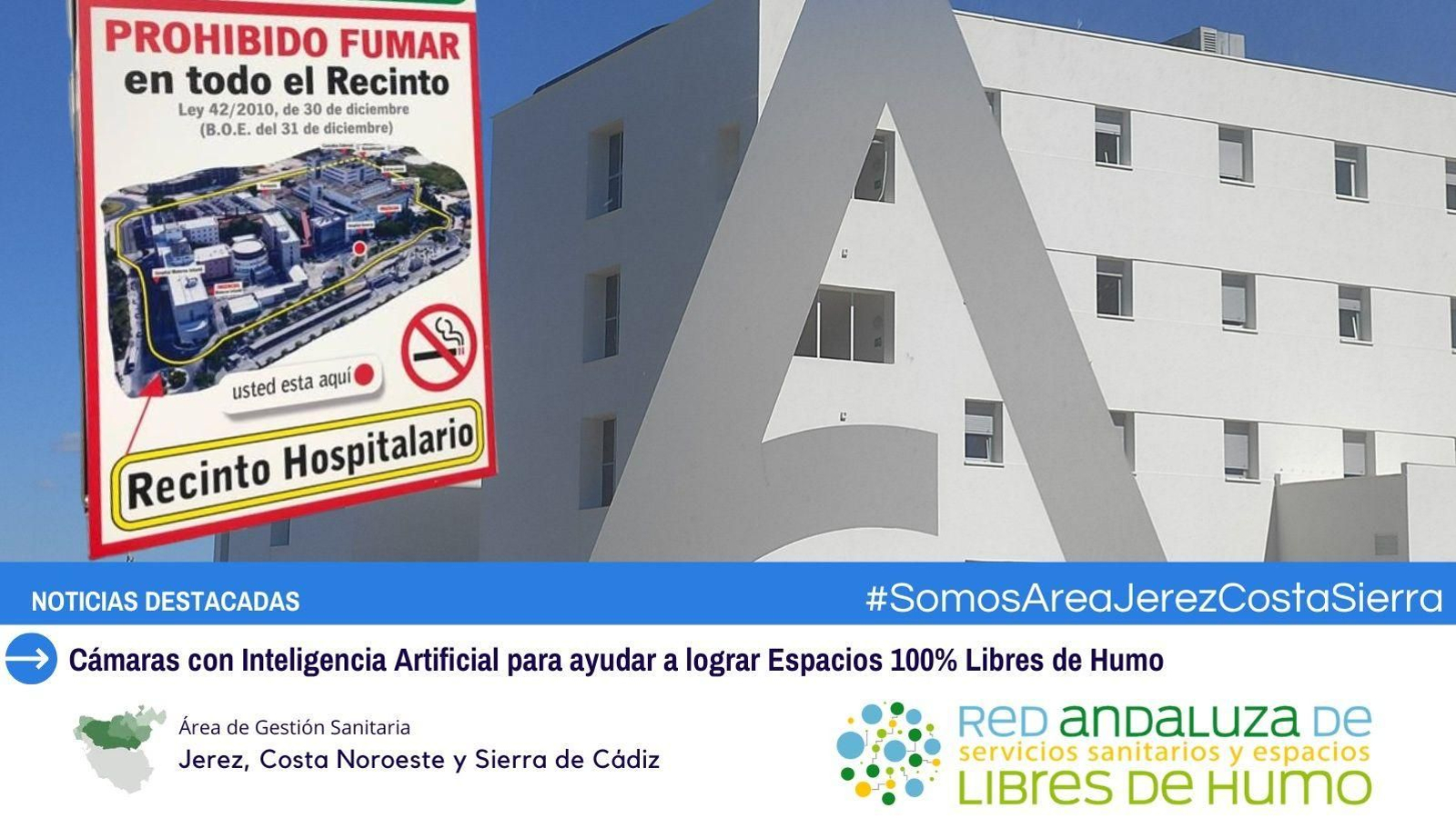 Anuncio del Área Sanitaria con el nuevo sistema puesto en marcha en el Hospital de Jerez.