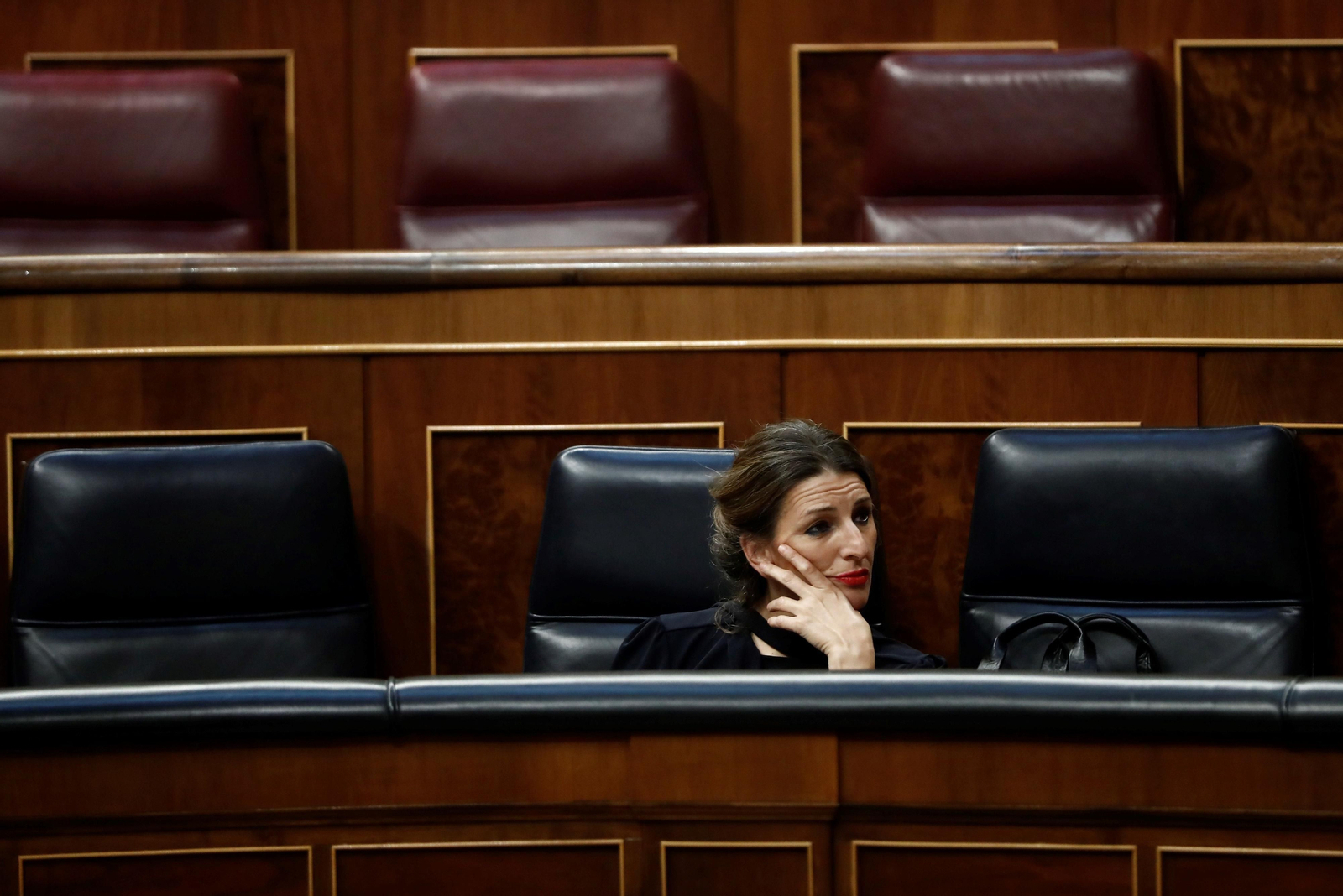 La ministra Yolanda Díaz, en el pleno del Congreso de esta semana.