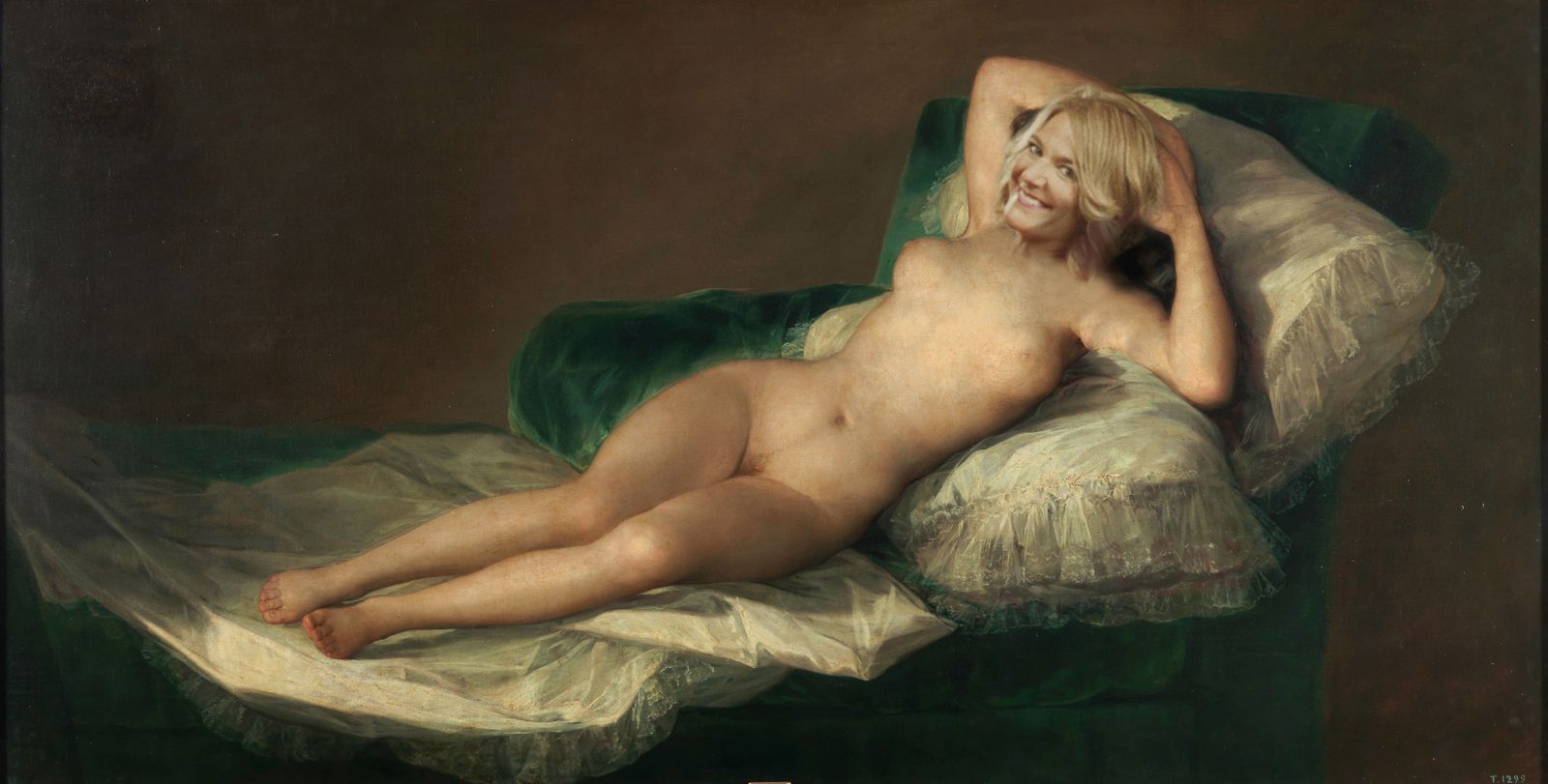 Paz Santana en 'La maja desnuda' de Goya.