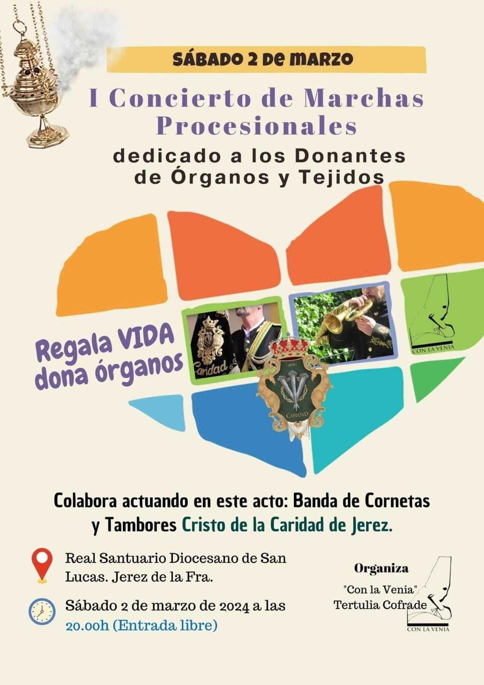 Cartel organizado por la tertulia cofrade 'Con la venia'