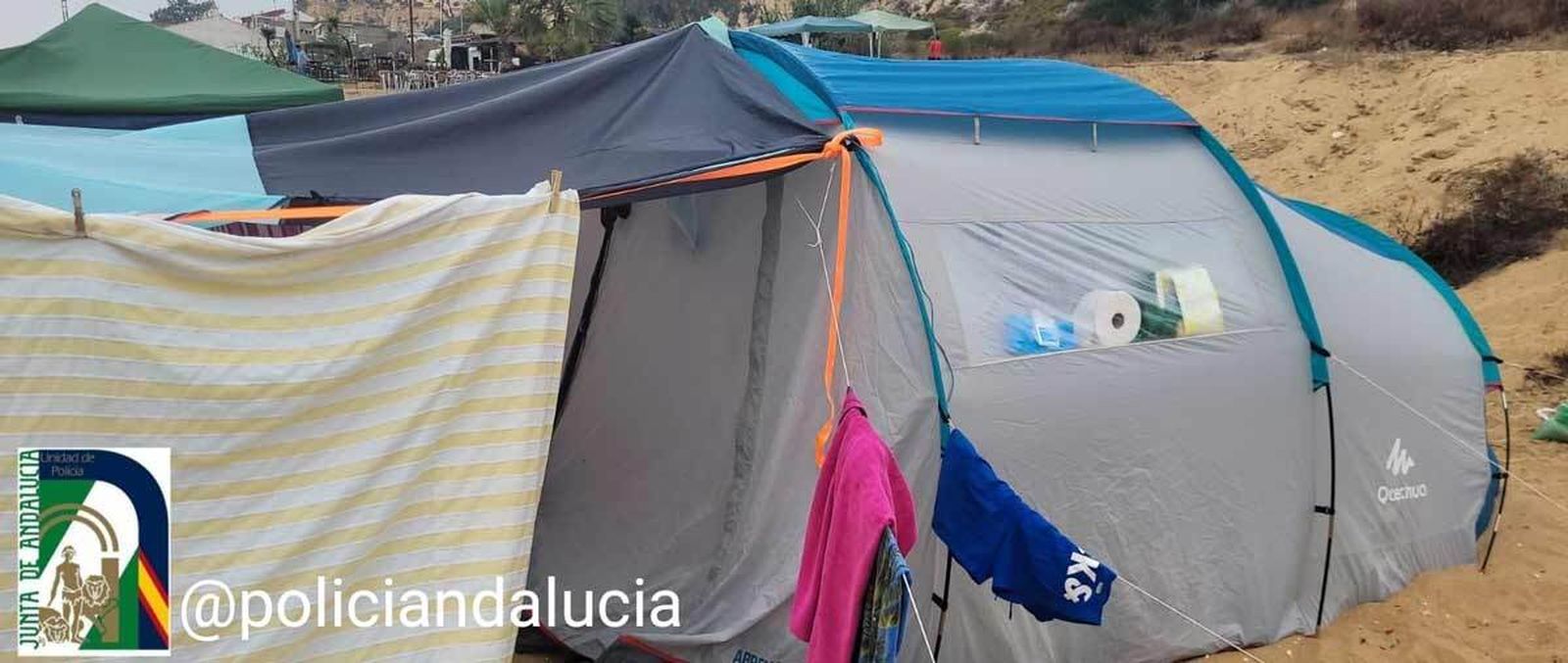 Imagen de una acampada ilegal difundida por la Policía autonómica.