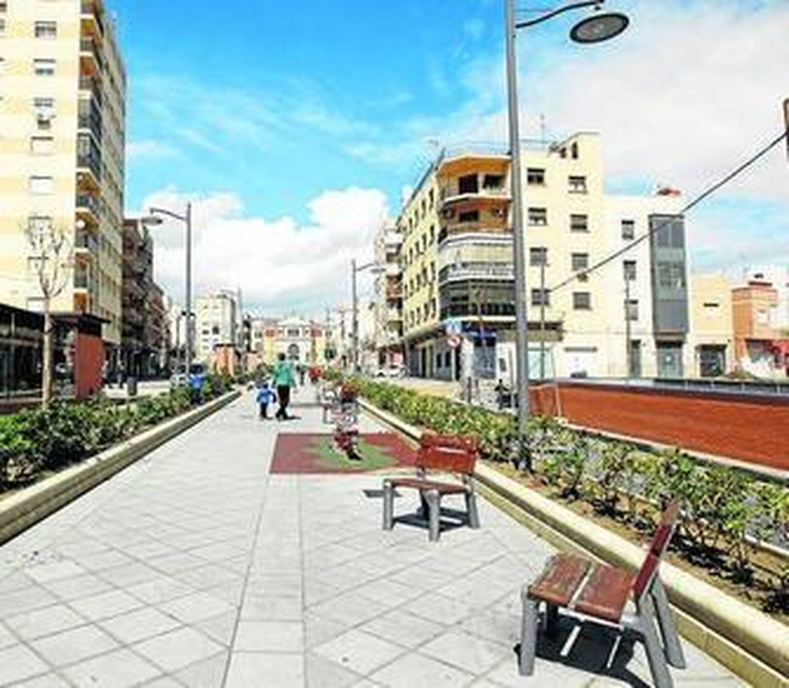 La avenida Vilches, sin las Casas de los Maestros.