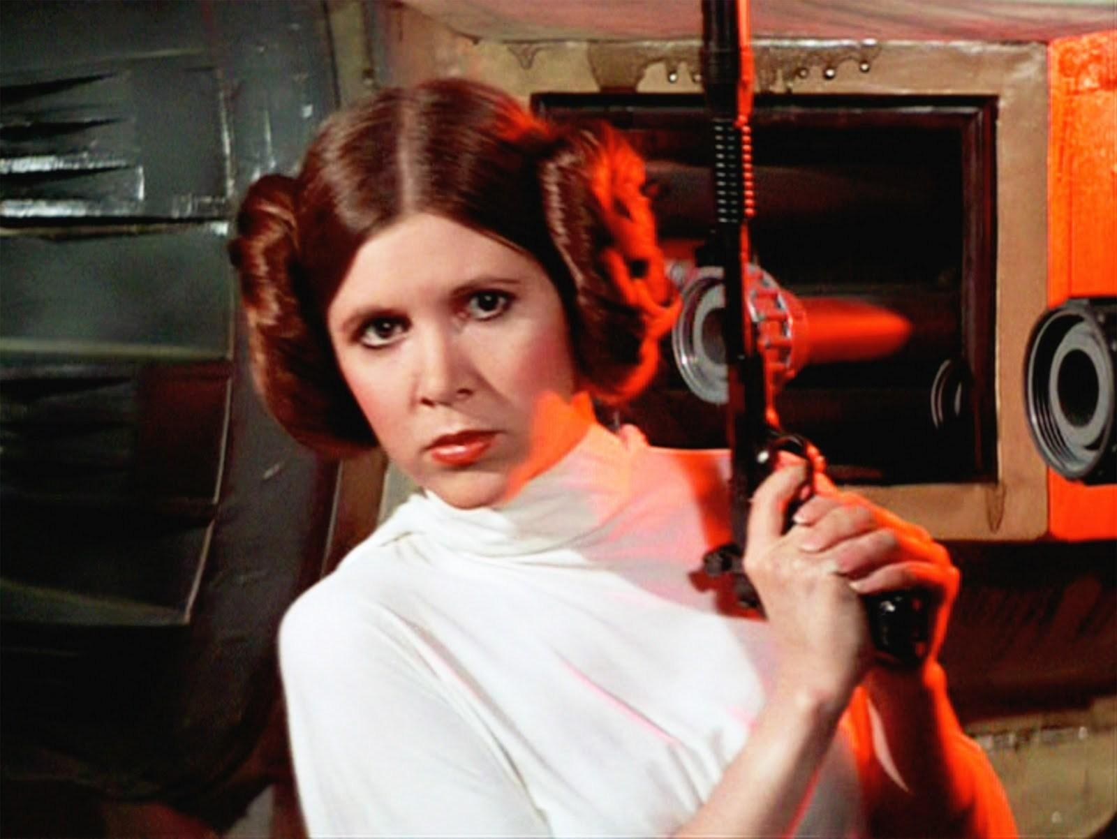 El recogido de la Princesa Leia (Carrie Fisher) en 'La Guerra de las Galaxias (1977).