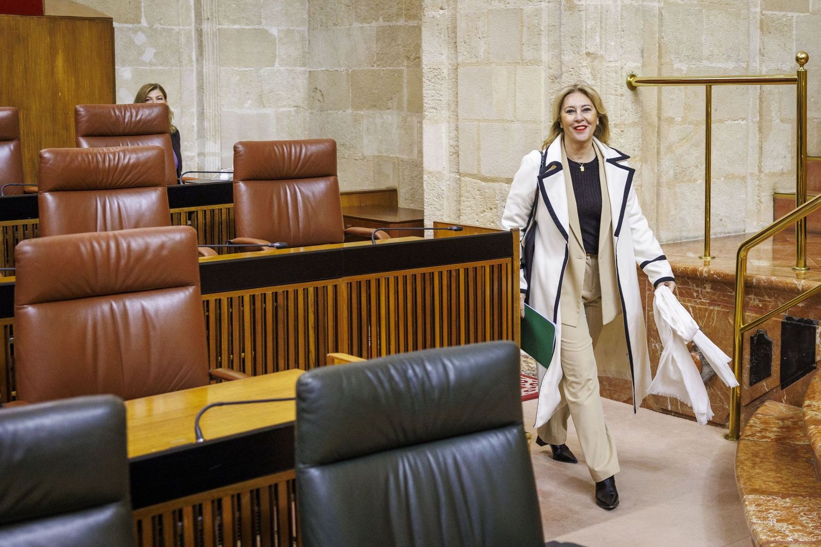 La consejera de Hacienda de la Junta, Carolina España, en el Parlamento.