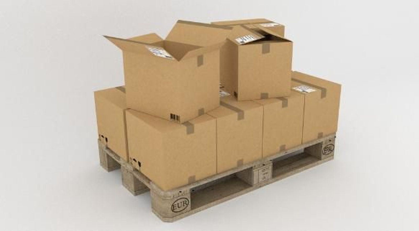 Varias cajas de cartón bien colocadas.