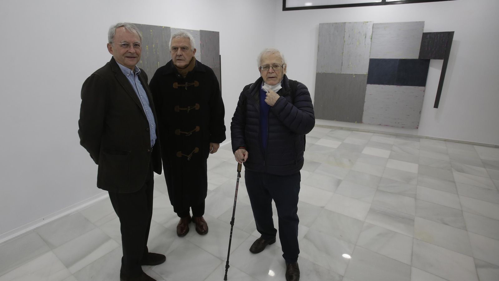 Suárez junto a José Ramón Sierra y Gerardo Delgado en la inauguración.
