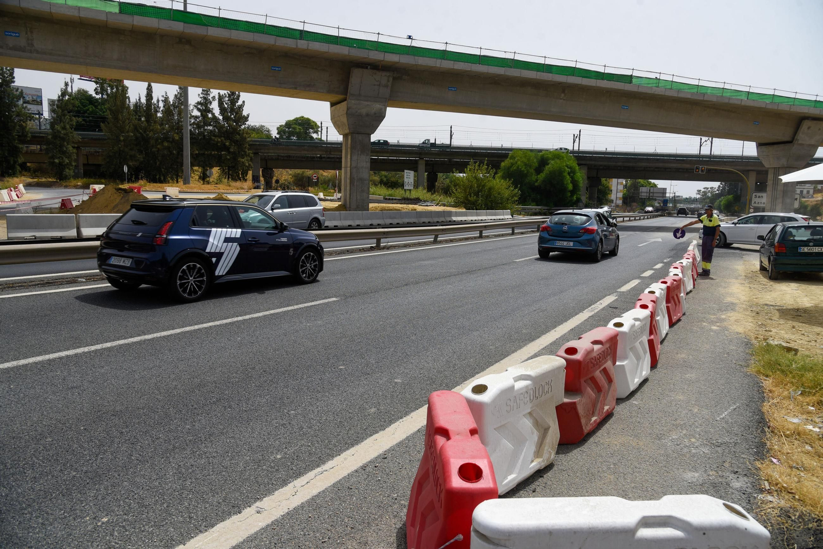 Así están las obras del carril Bus VAO del Aljarafe central
