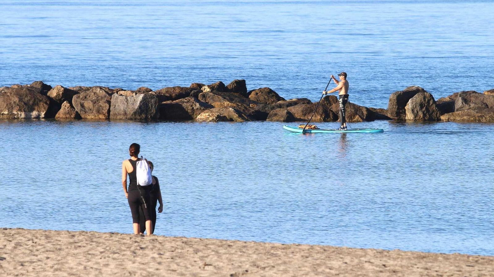 Hubo quien realizó paddle surf.