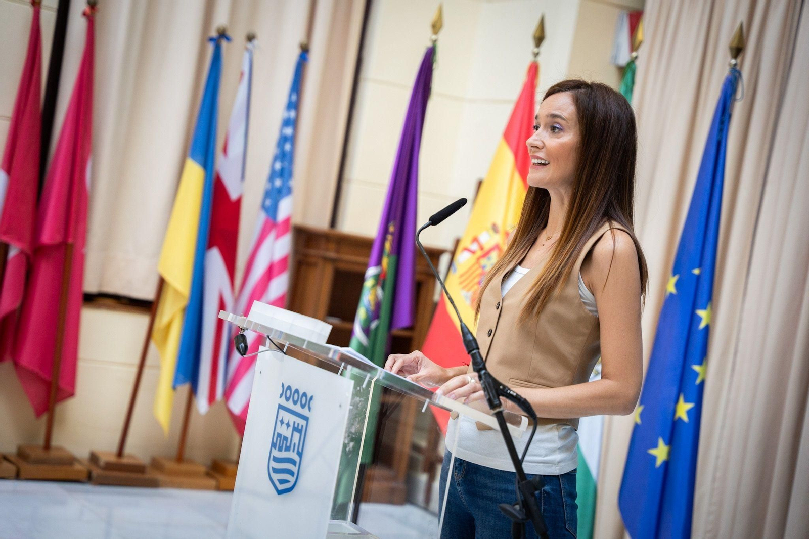 La portavoz del equipo de gobierno de Málaga, Elisa Pérez de Siles, en rueda de prensa.