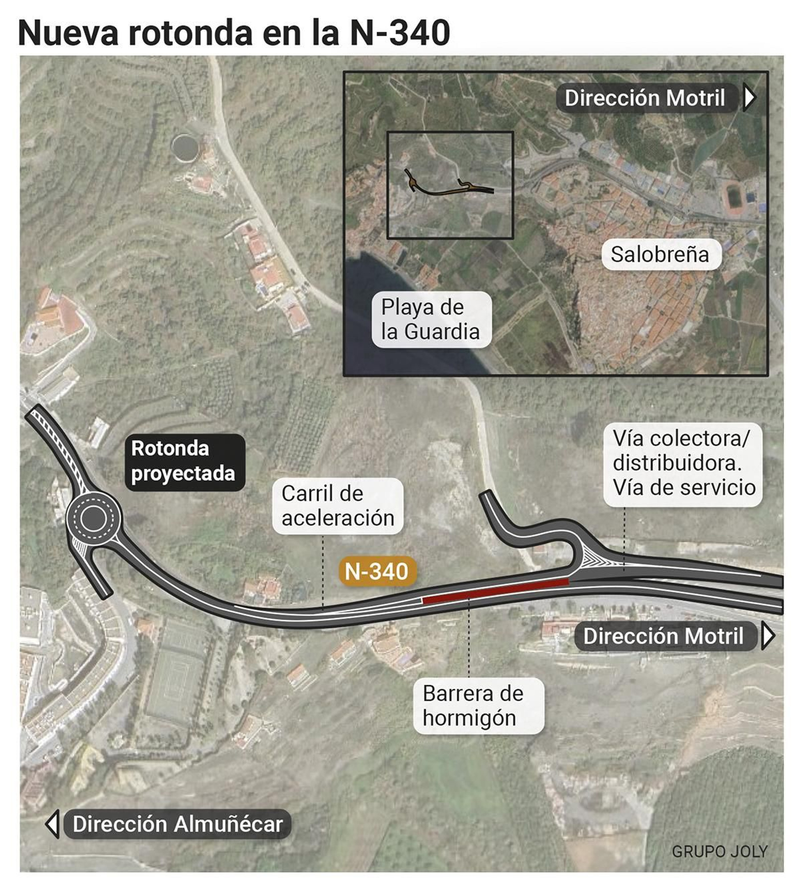 Nueva rotonda proyectada en la N-340