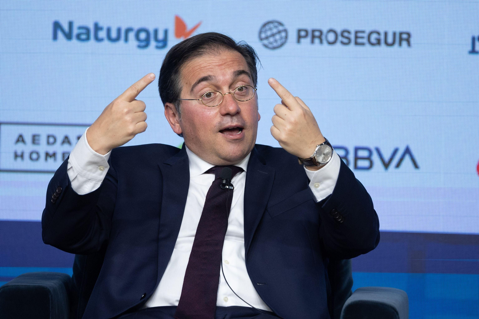 El ministro de Exteriores, José Manuel Albares , este lunes en el foro Generación de Oportunidades. El ministro de Exteriores, José Manuel Albares , este lunes en el foro Generación de Oportunidades.