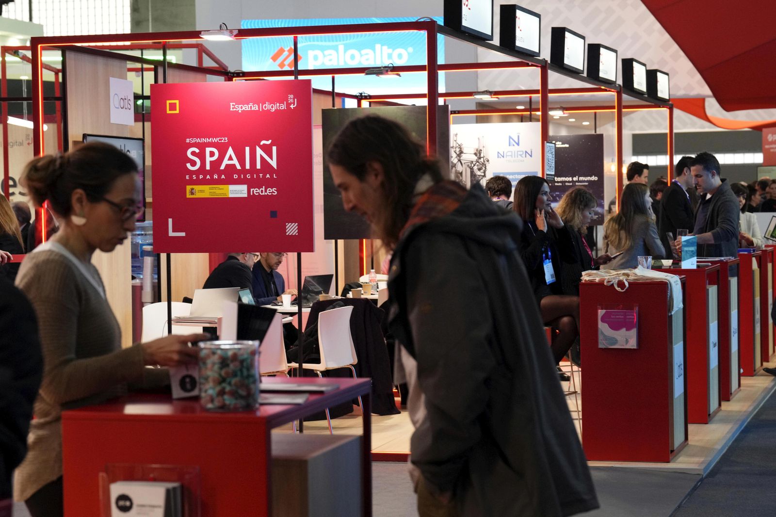 Vista del pabellón  de España  en el Congreso Mundial de Móviles (MWC) del pasado año.