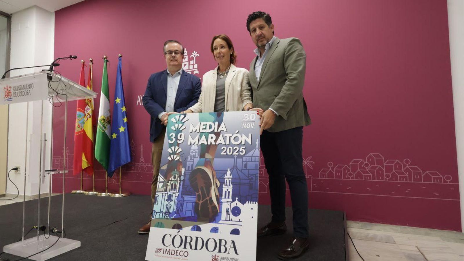 Marian Aguilar, Manuel Rivera y Sebastián del Rey, durante la presentación.