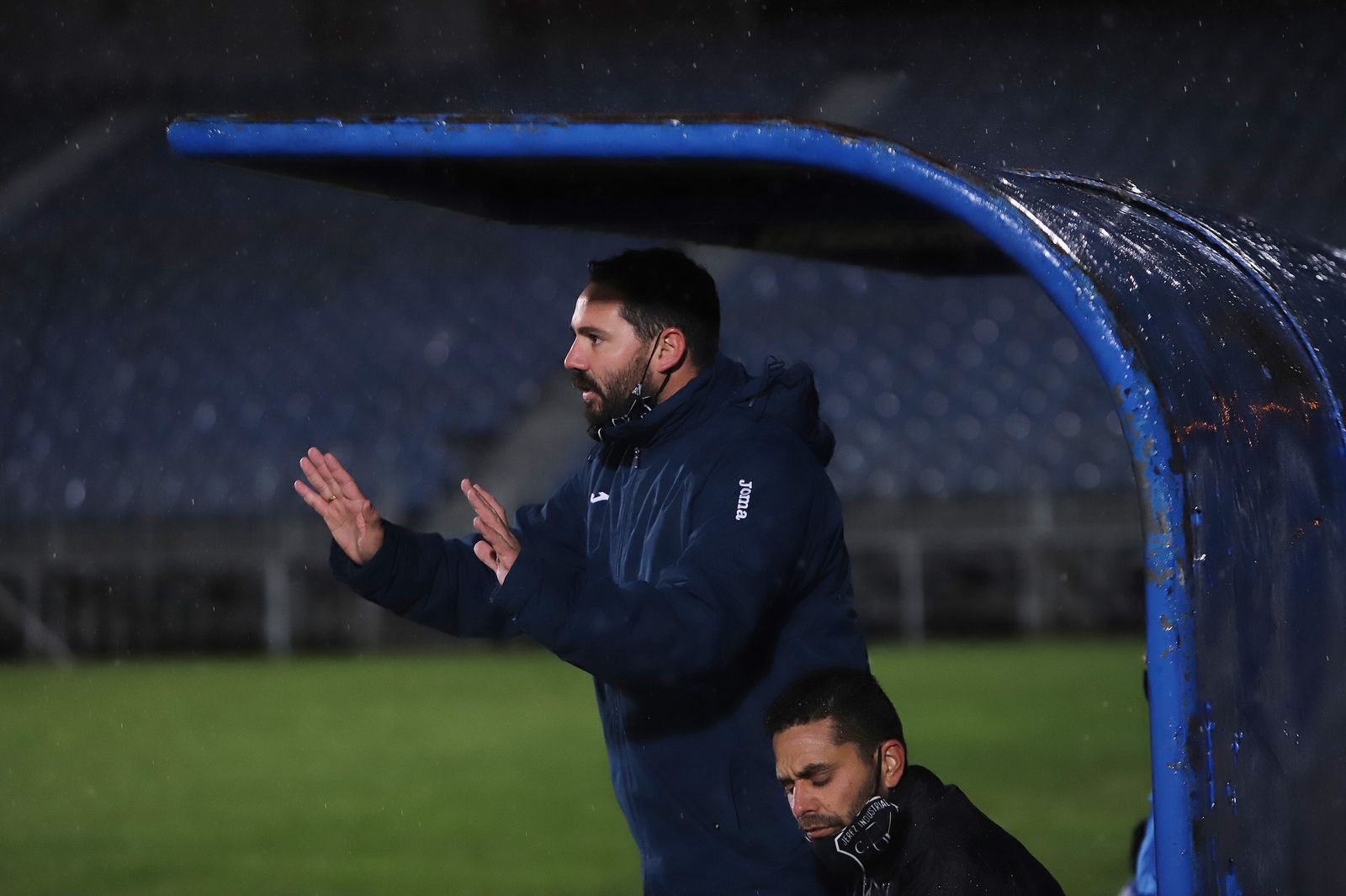 Juanjo Durán, en el que hasta ahora ha sido su banquillo como técnico del Jerez Industrial.