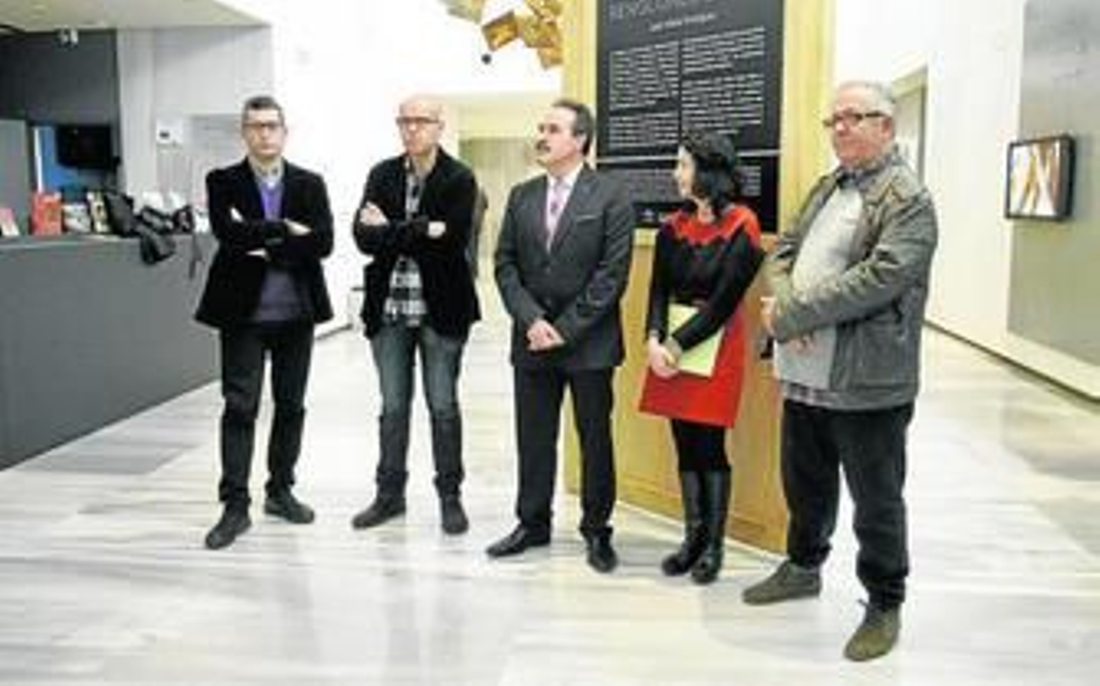 Arturo del Pino, Juan María Rodríguez, Alfredo Valdivia, Mercedes de Pablos y Juan José Téllez, ayer en el Museo de Almería.