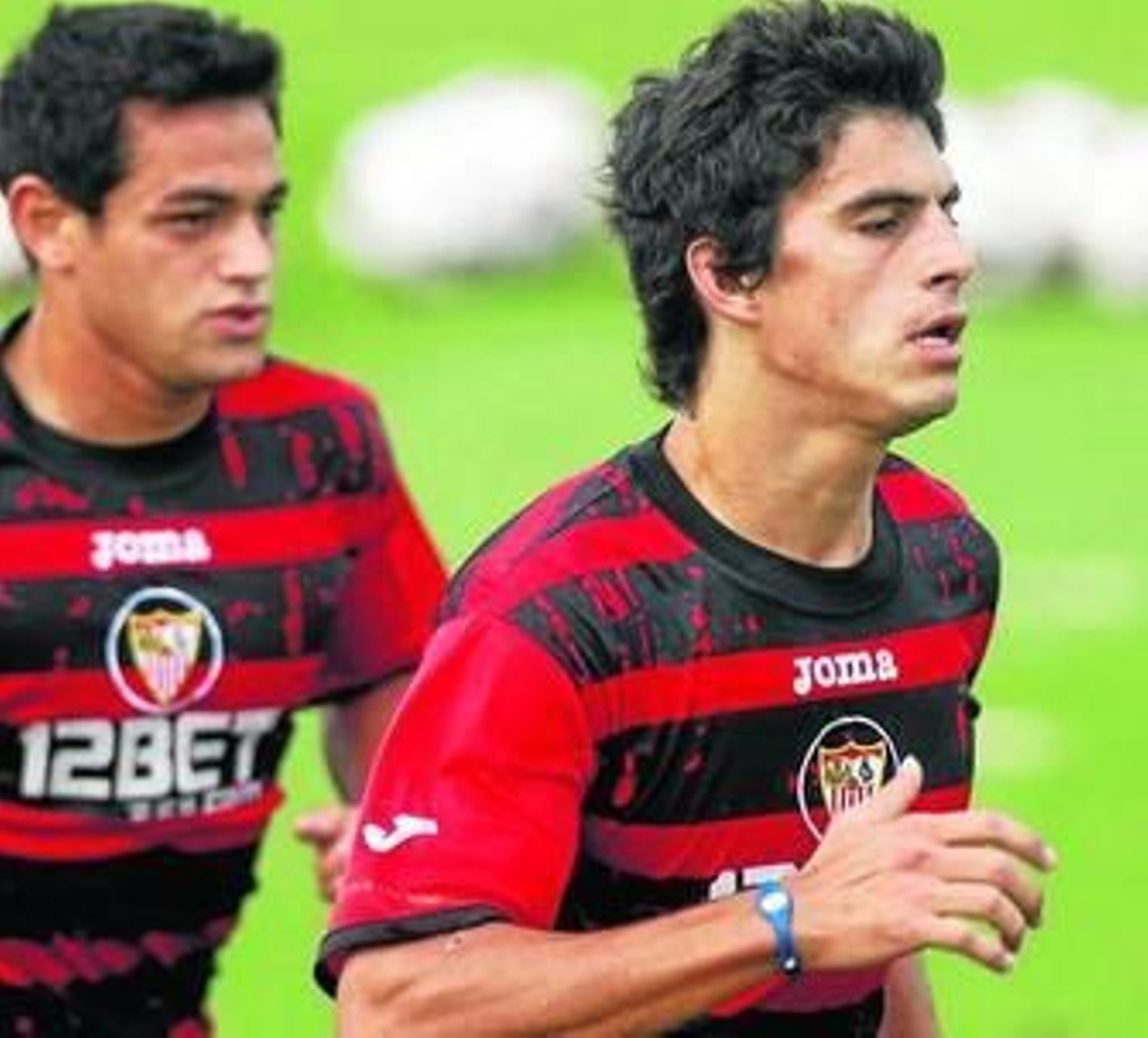 Perotti, en pleno esfuerzo durante un entrenamiento.
