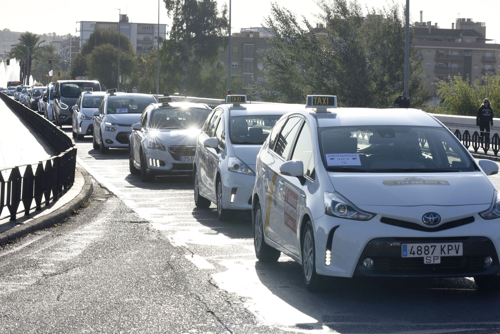 Protesta de los taxistas cordobeses por los VTC.