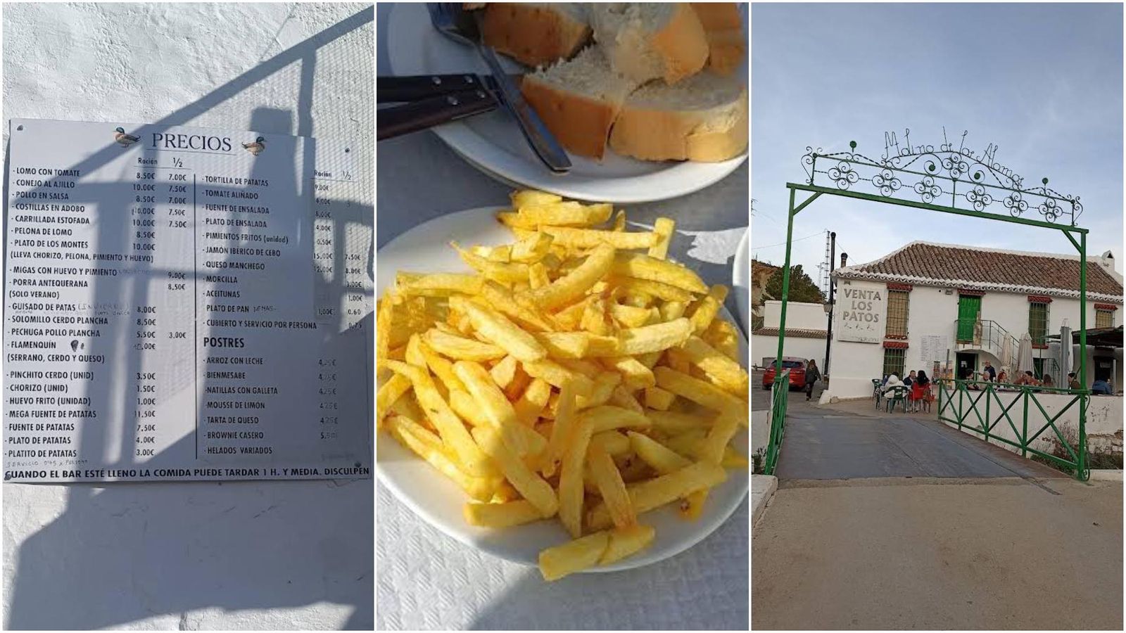 Las patatas de la Venta Los Patos.