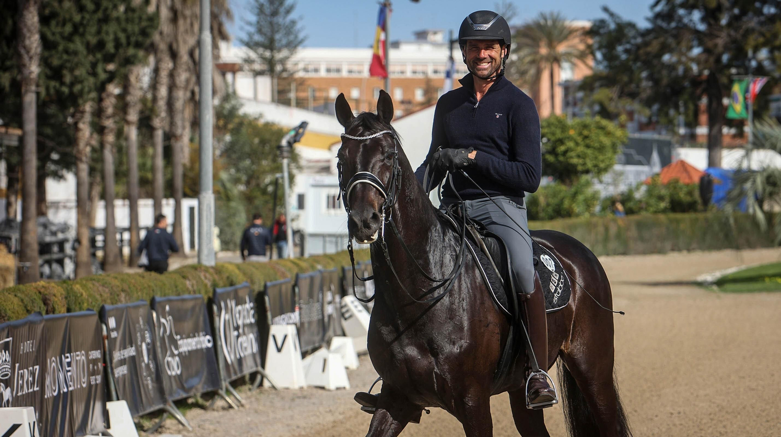 La modelo Helen Svedin y Luís Figo en el Concurso Internacional Doma Clásica en Jerez
